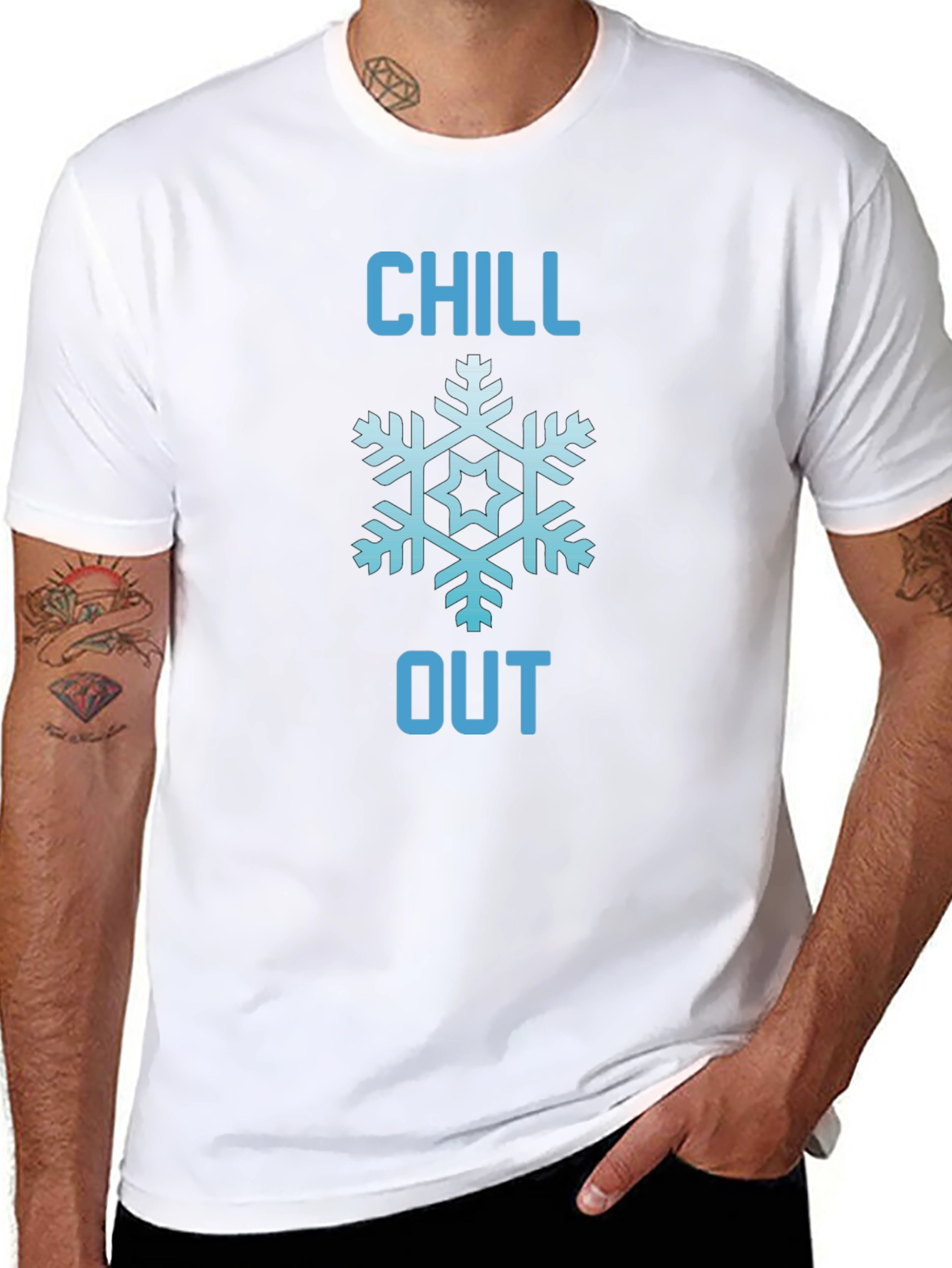Chill Out Snowflake Graphic Tee - Black