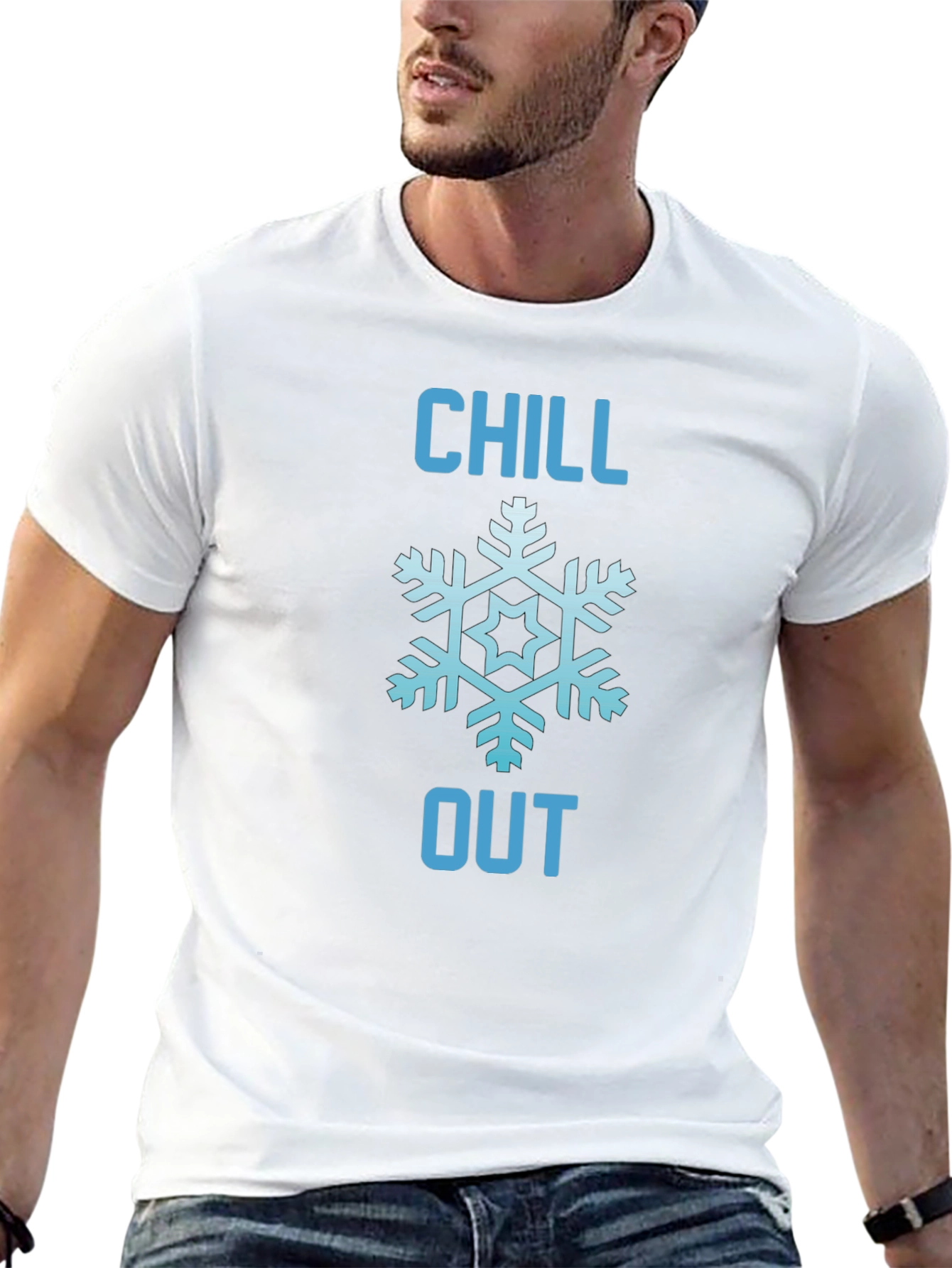 Chill Out Snowflake Graphic Tee - Black