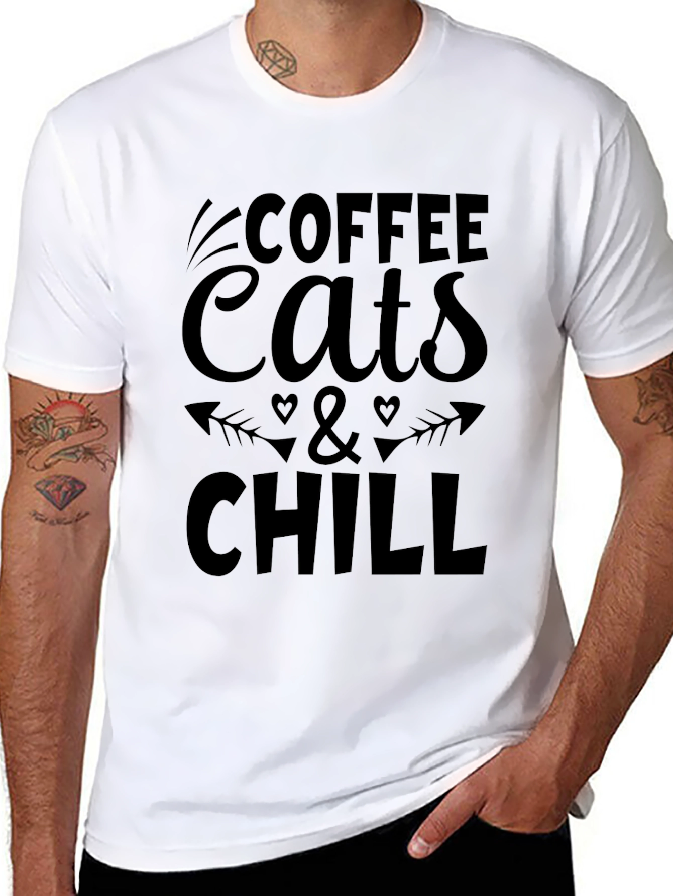Coffee Cats & Chill Black Graphic Tee