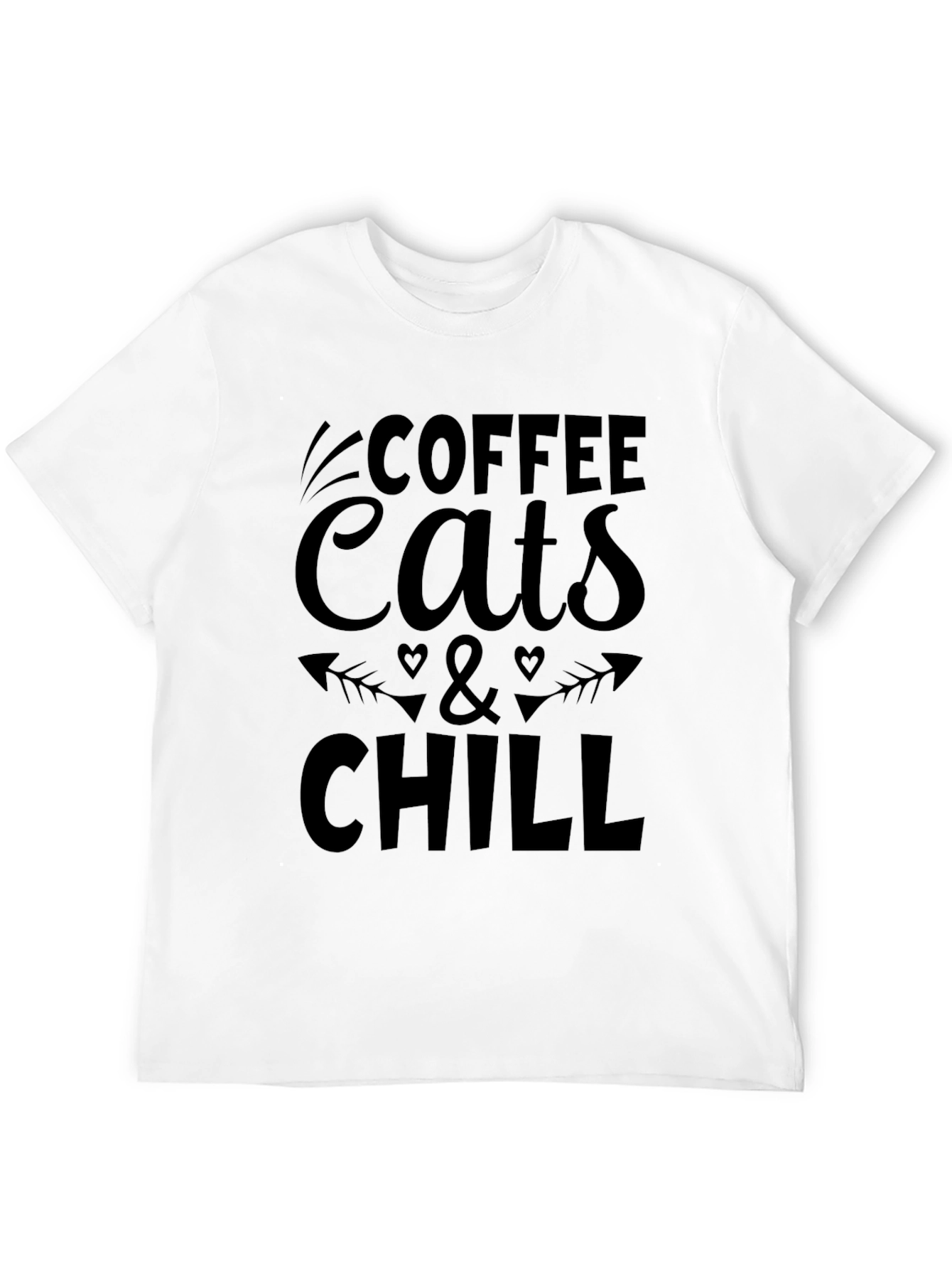 Coffee Cats & Chill Black Graphic Tee