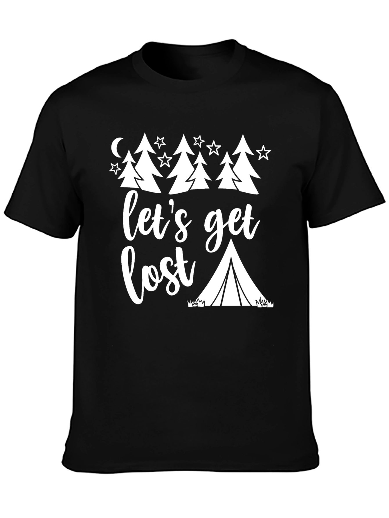 Lets Get Lost Camping Graphic Tee - Black