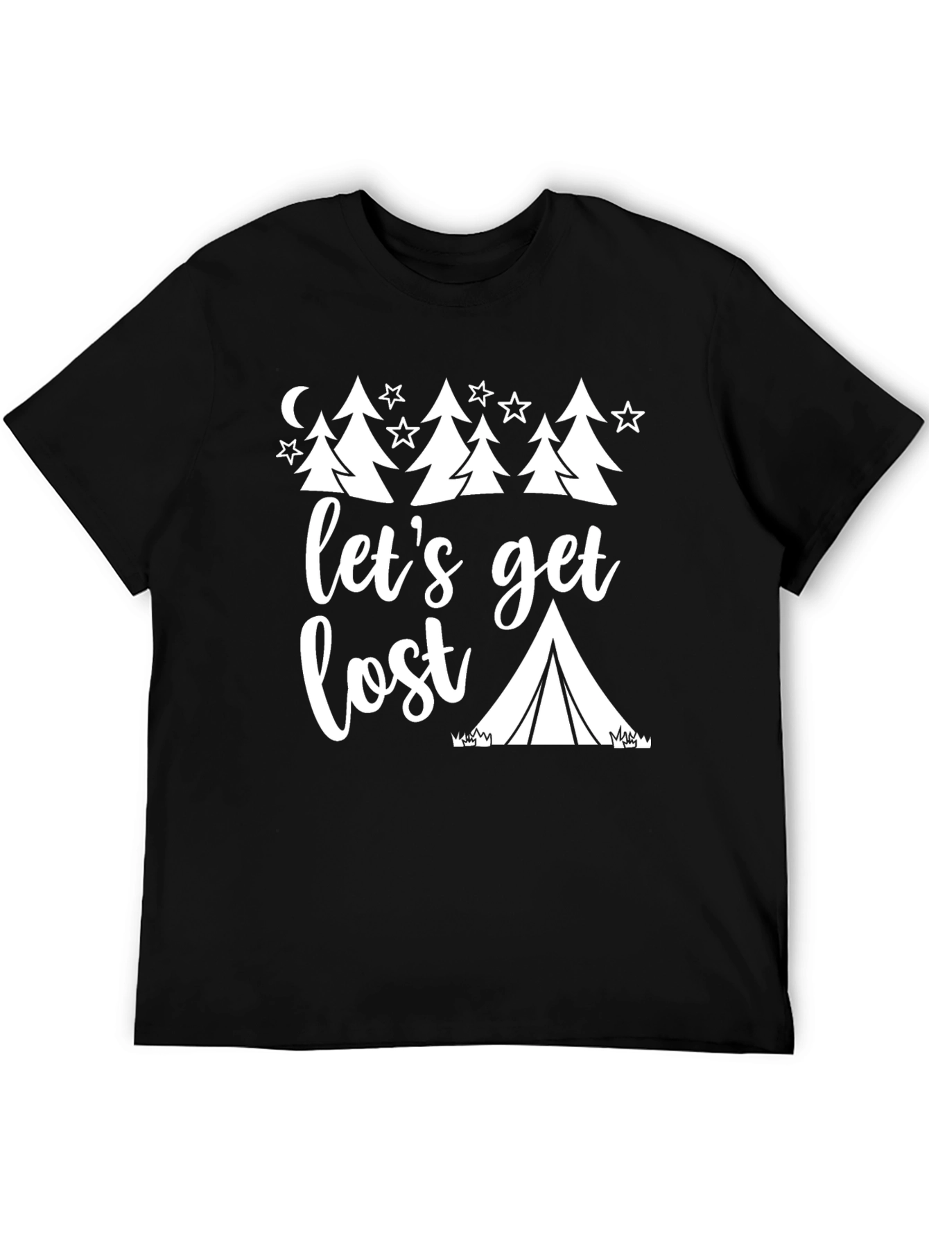 Lets Get Lost Camping Graphic Tee - Black