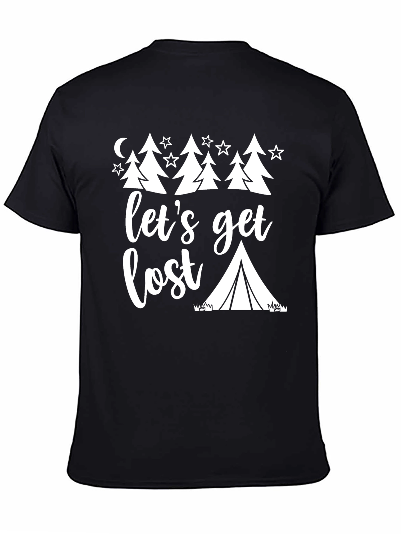 Lets Get Lost Camping Graphic Tee - Black