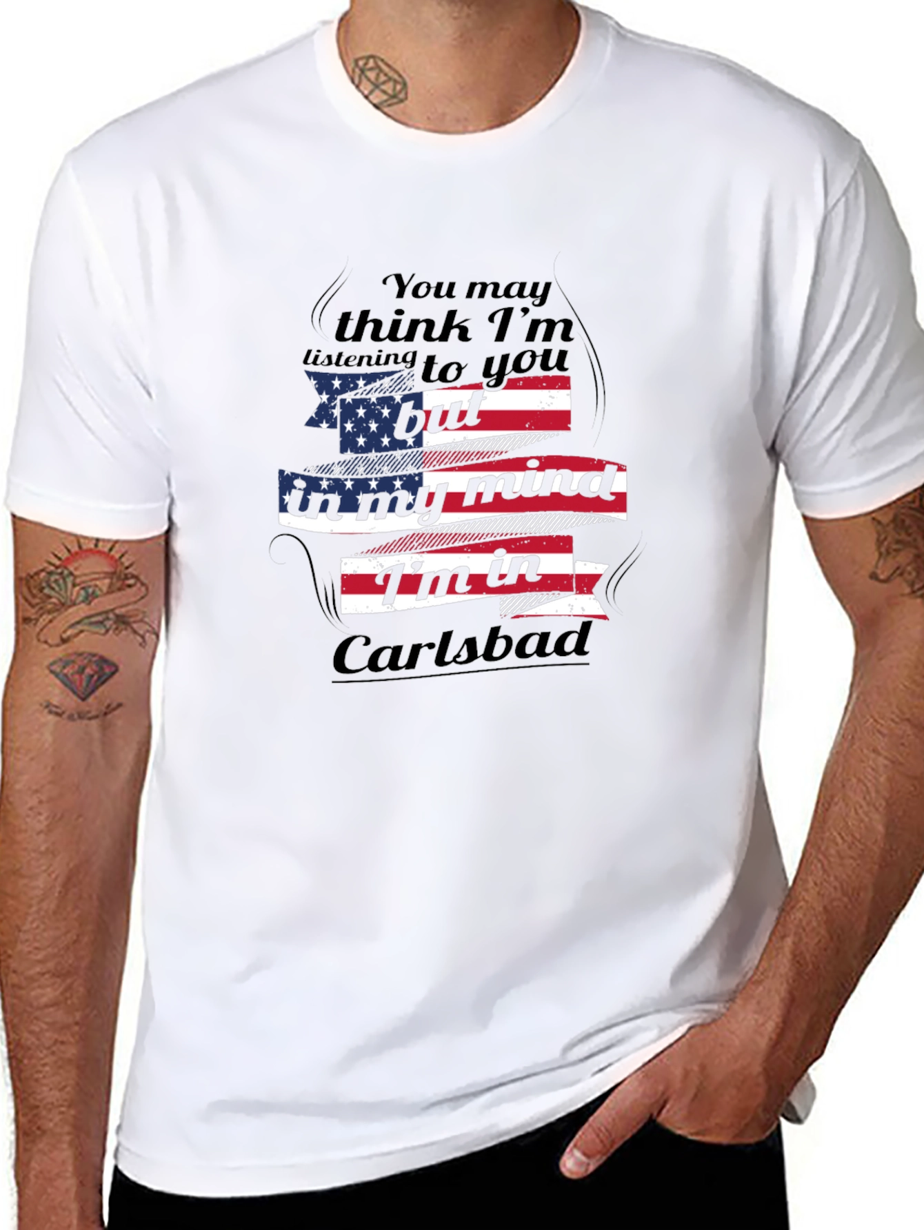 Carlsbad Mind USA Flag Graphic T-Shirt
