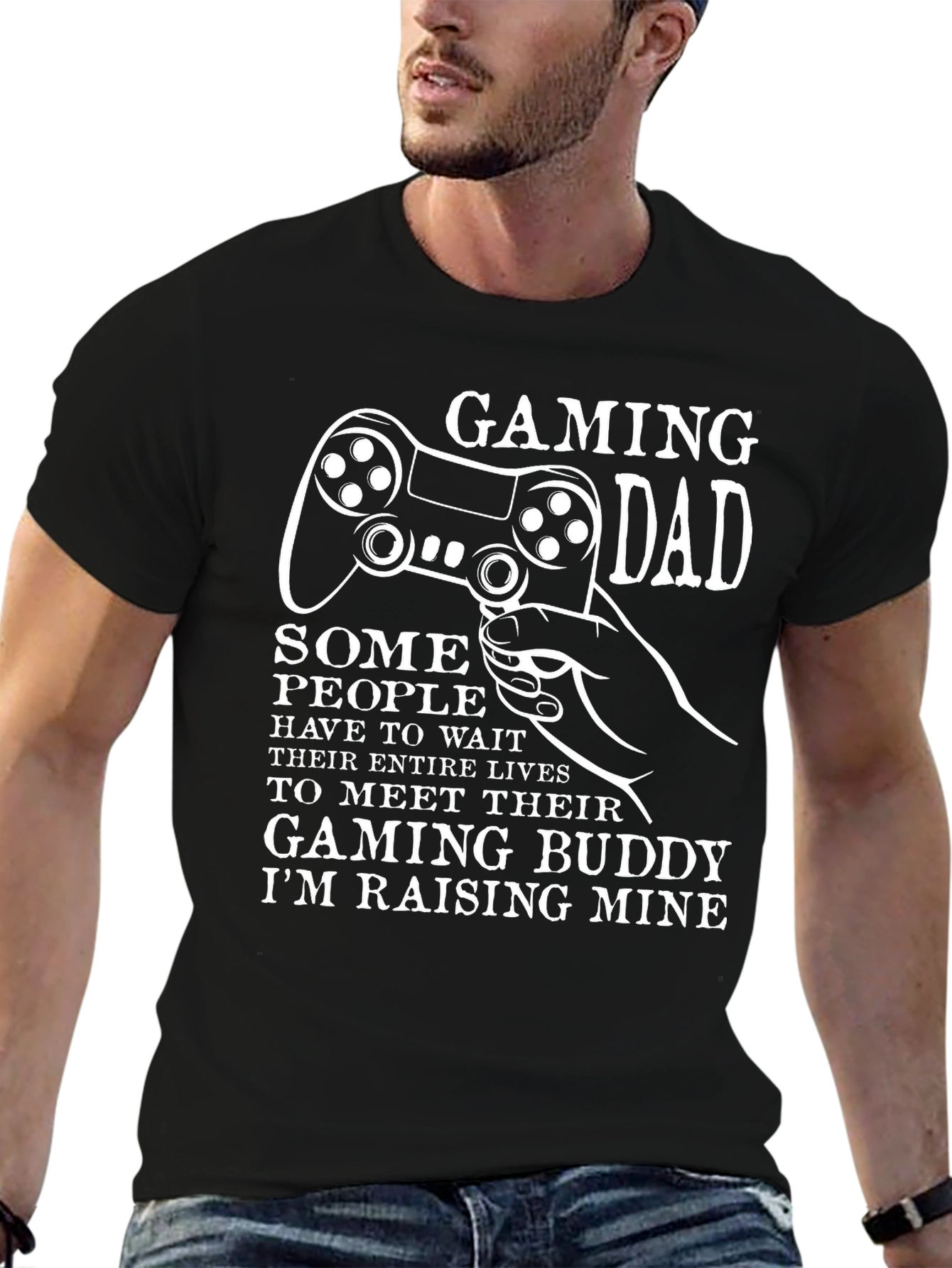 Gaming Dad T-Shirt - Raising My Gaming Buddy