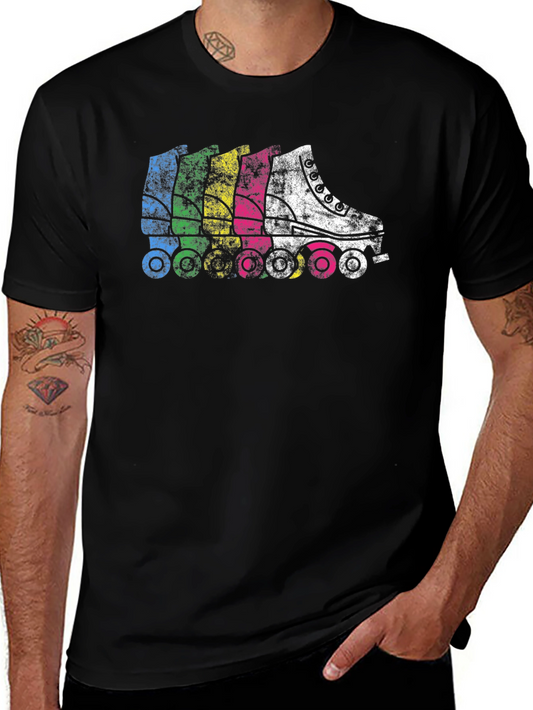 Retro Roller Skate Graphic Tee - Vintage Style T-Shirt