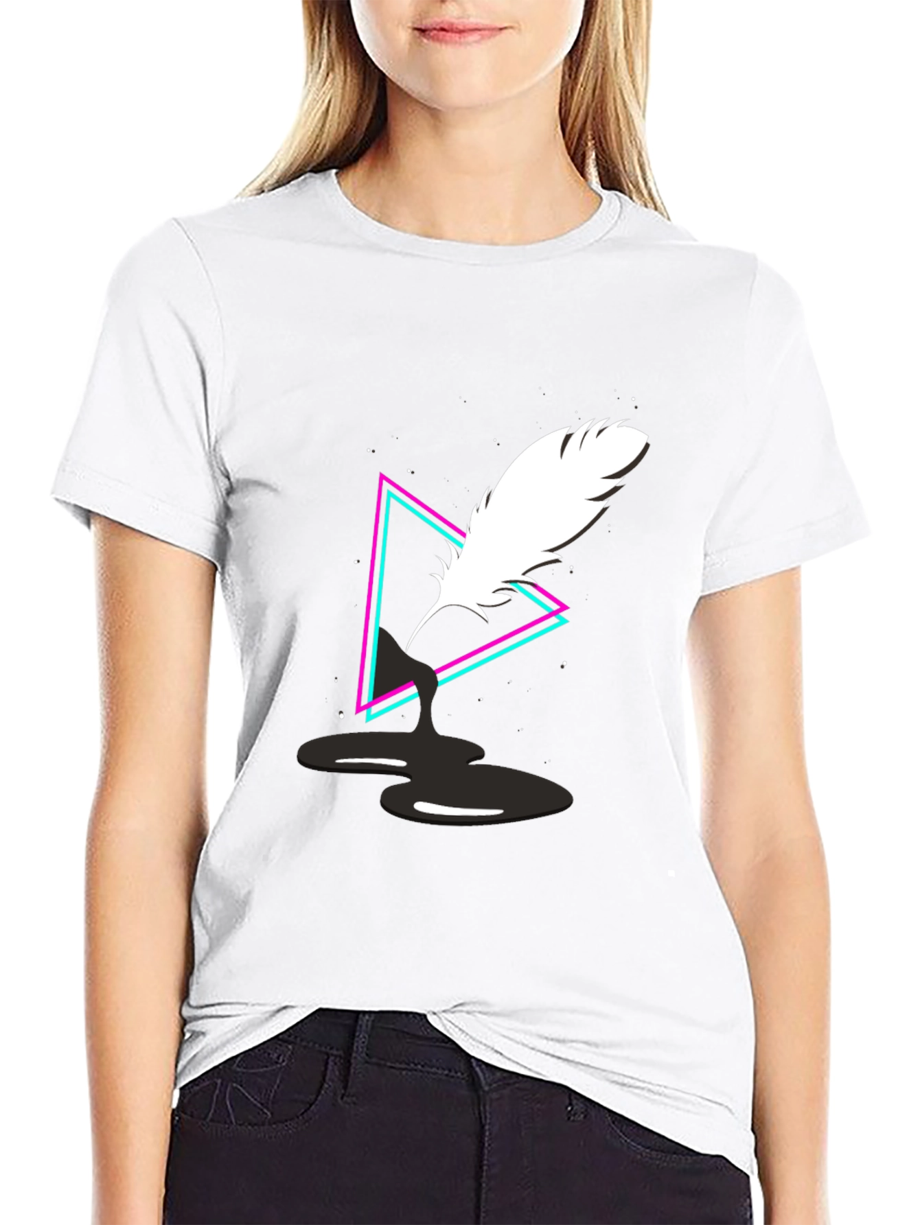 Quill Ink Triangle Graphic Tee - Black