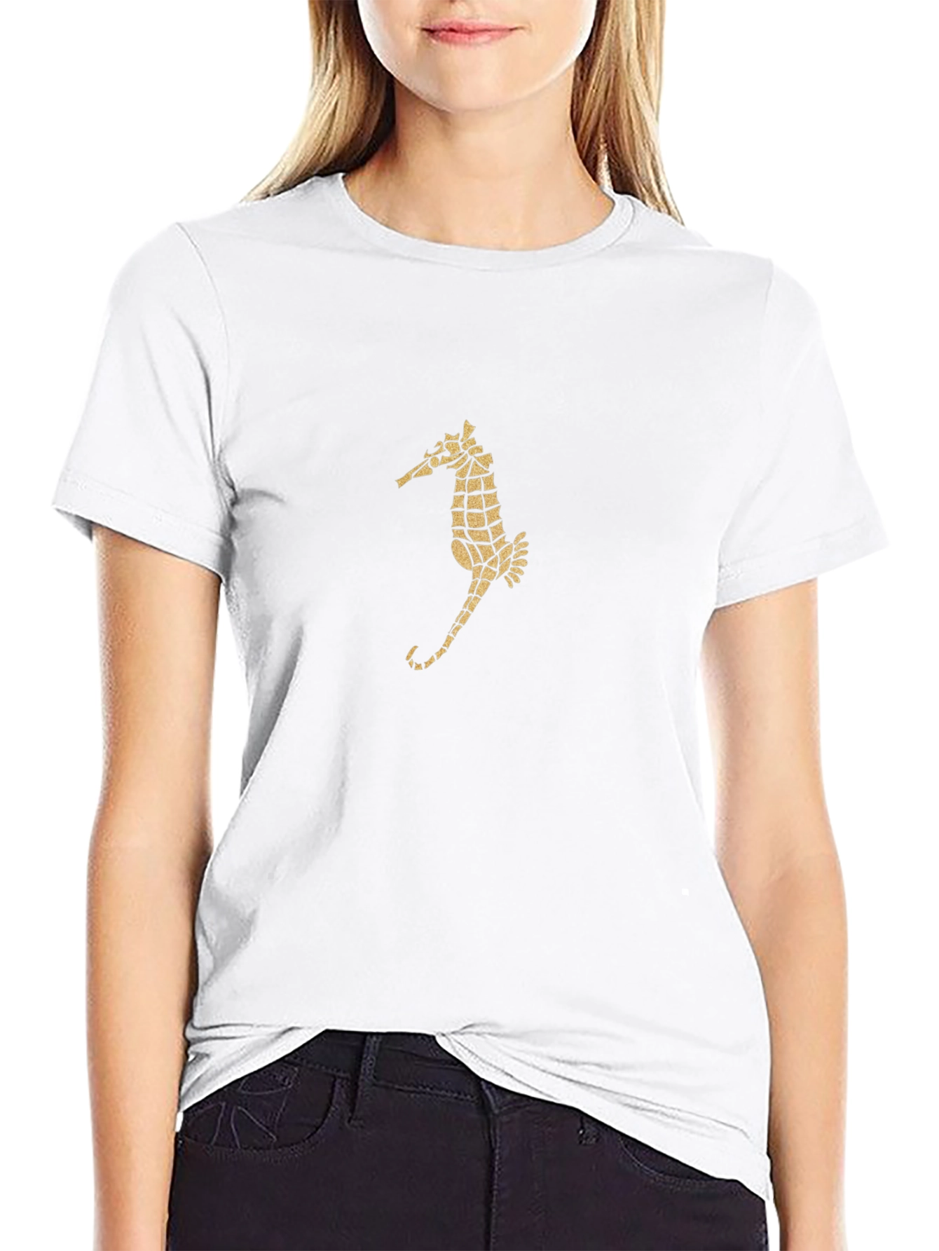 Black Seahorse Graphic Tee