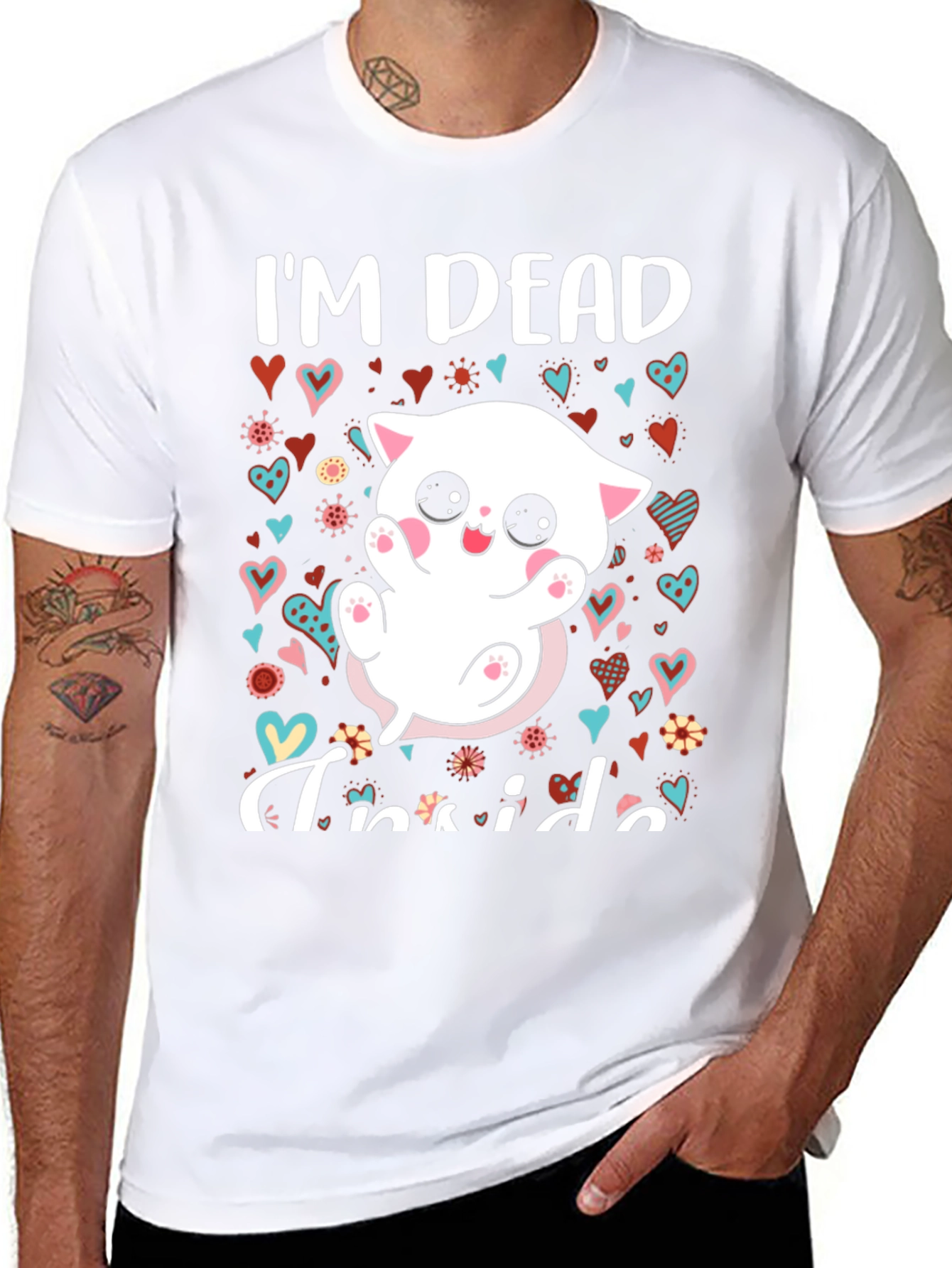 Im Dead Inside T-Shirt - Cute Kitten Graphic Tee