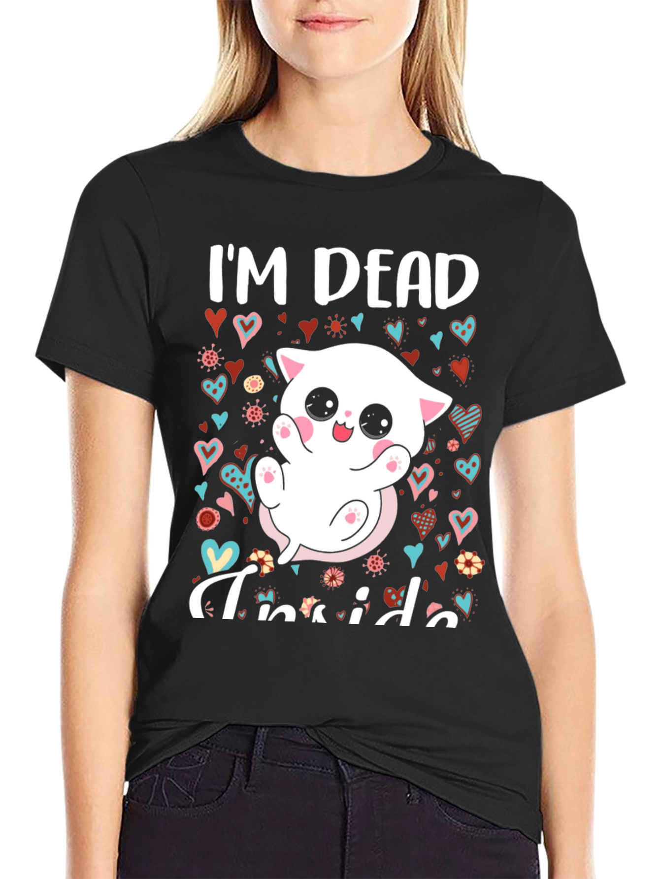 Im Dead Inside T-Shirt - Cute Kitten Graphic Tee