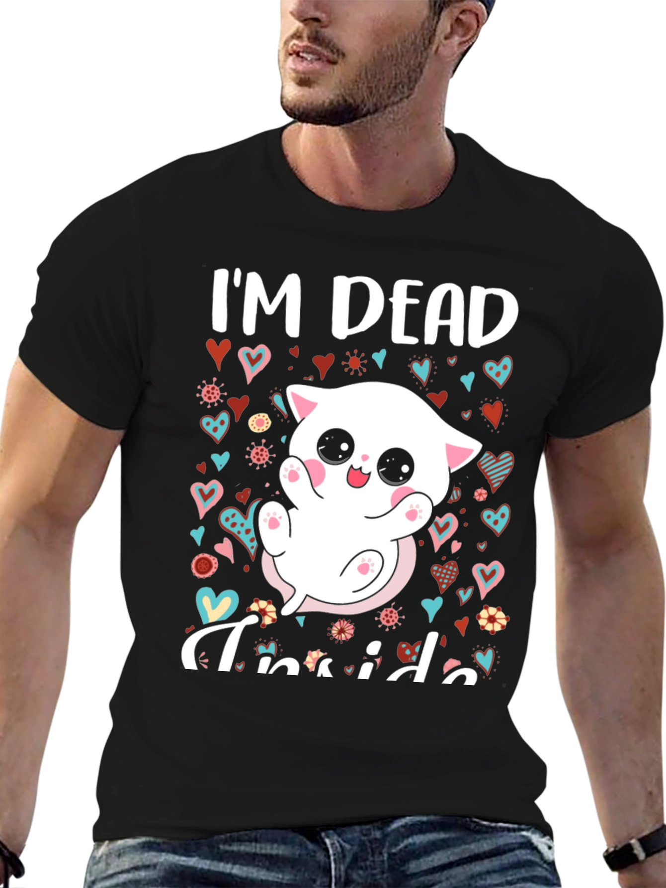 Im Dead Inside T-Shirt - Cute Kitten Graphic Tee