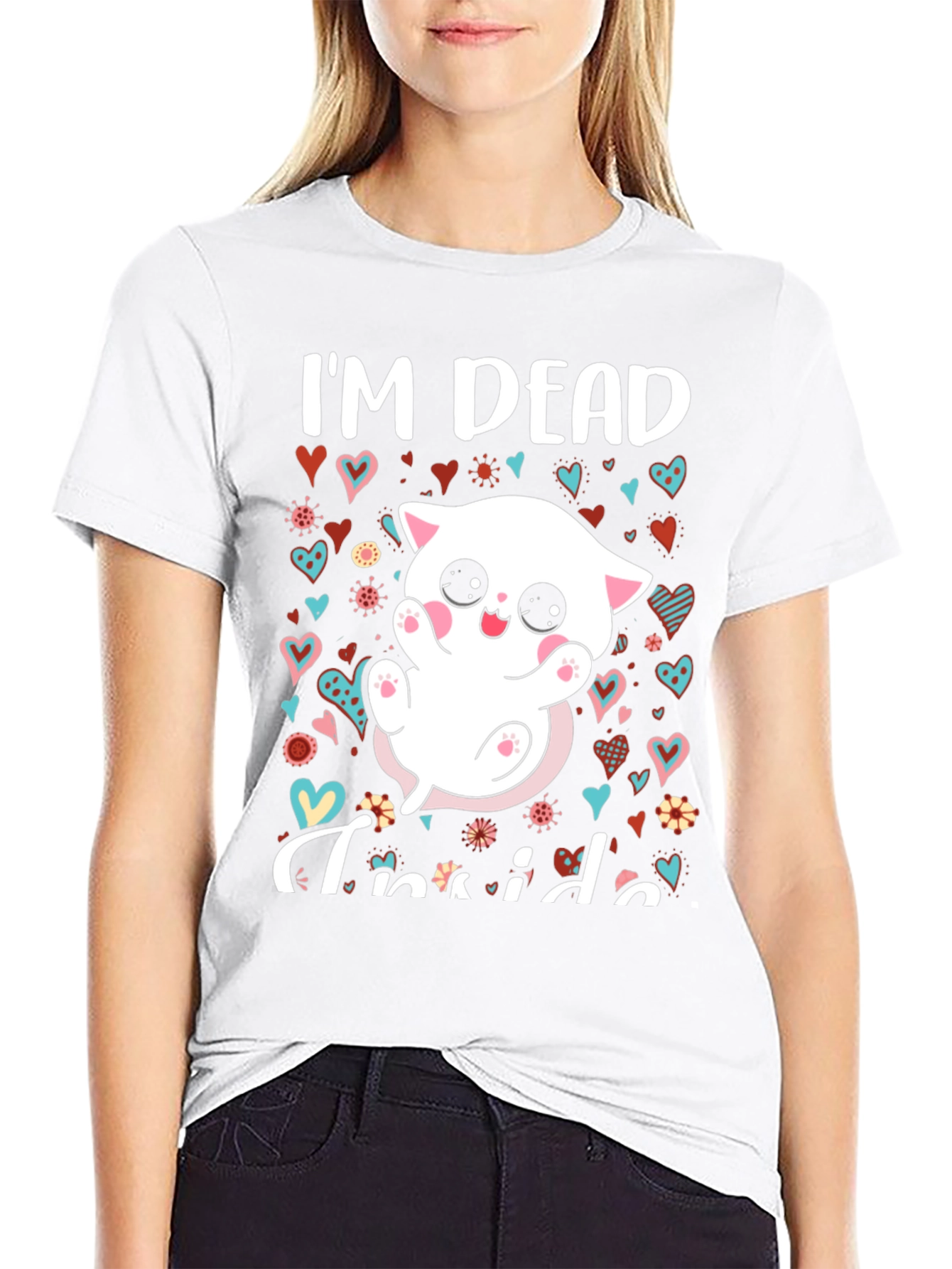 Im Dead Inside T-Shirt - Cute Kitten Graphic Tee