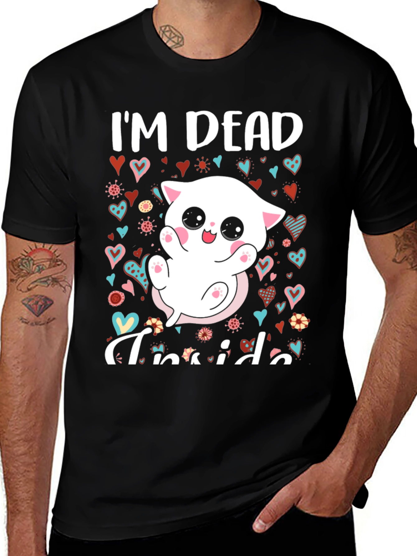 Im Dead Inside T-Shirt - Cute Kitten Graphic Tee