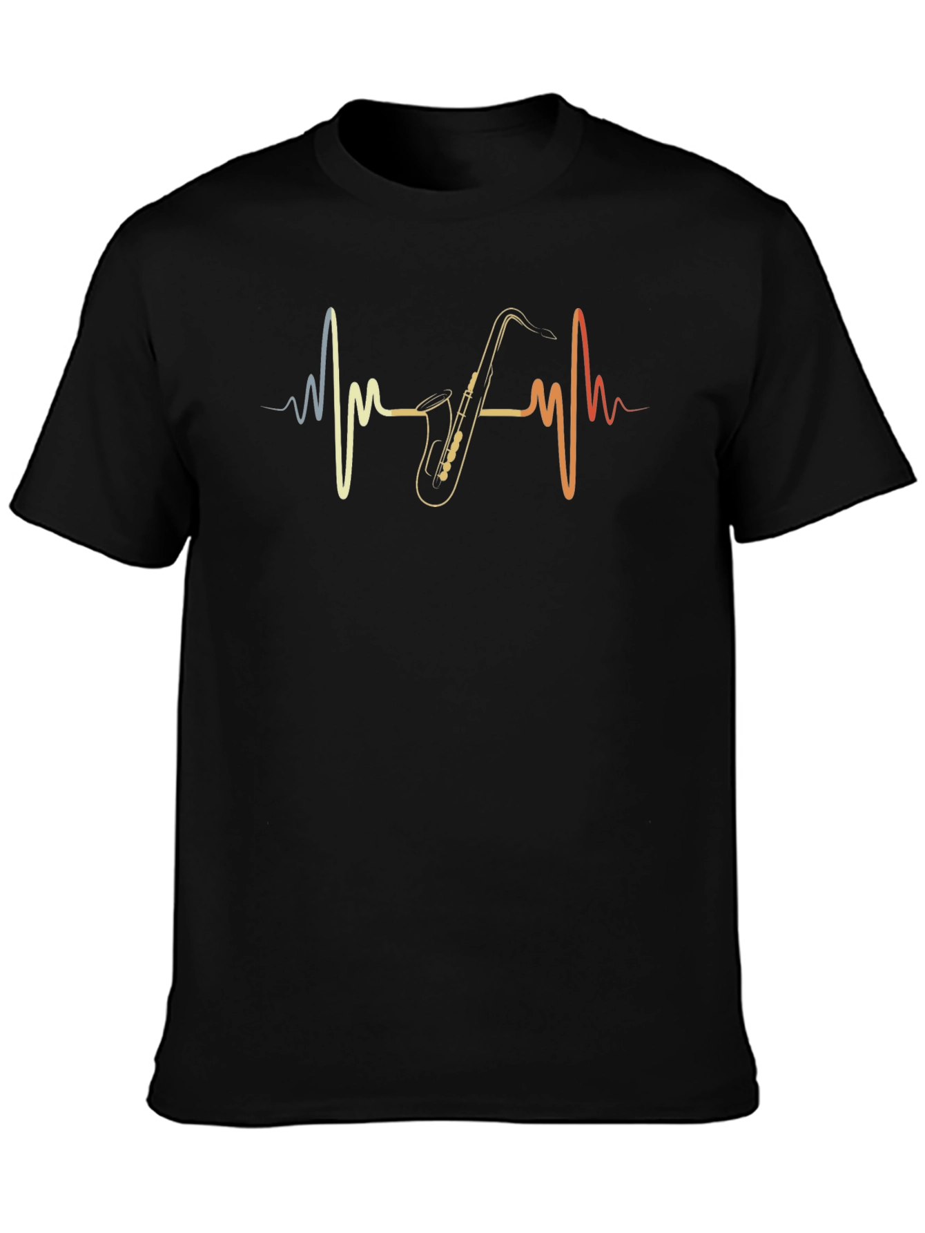 Saxophone Heartbeat T-Shirt - Musicians Pulse