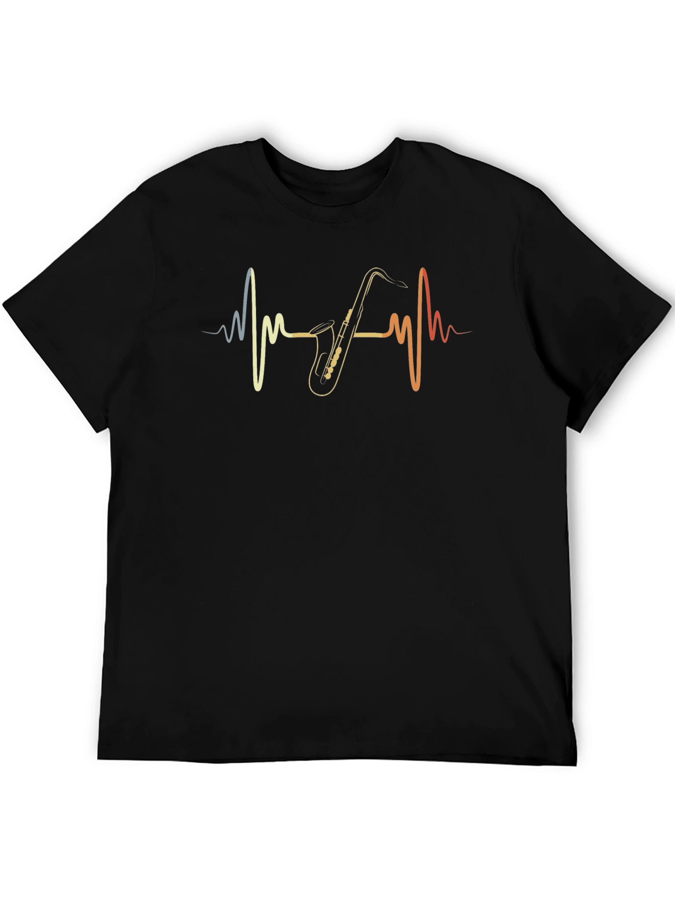 Saxophone Heartbeat T-Shirt - Musicians Pulse