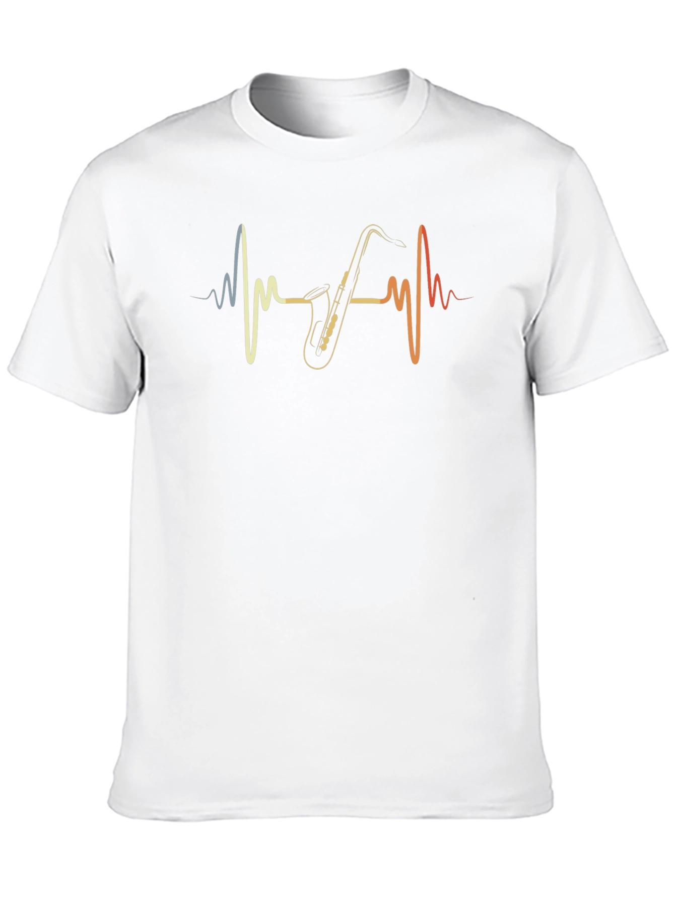 Saxophone Heartbeat T-Shirt - Musicians Pulse