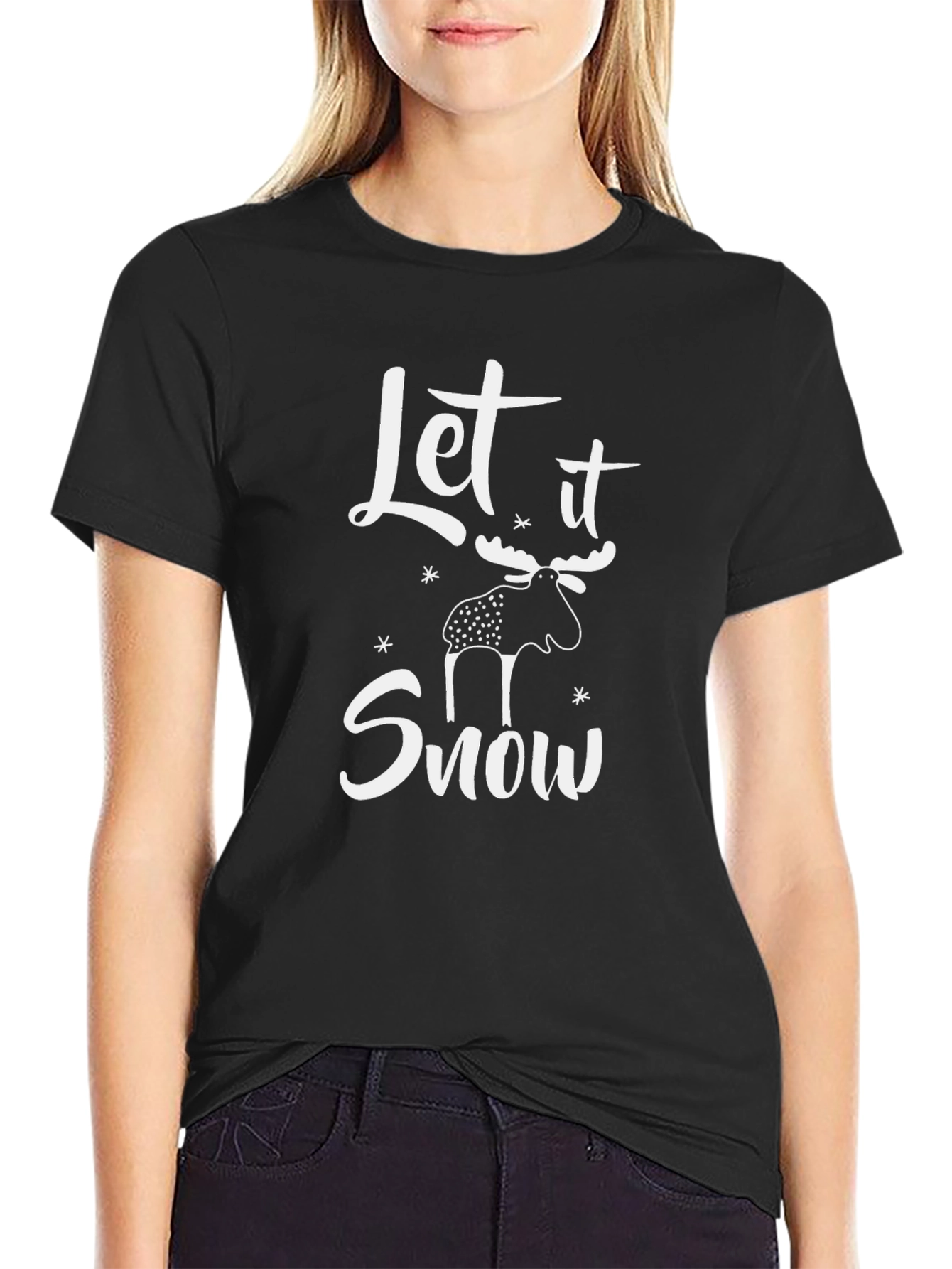 Let it Snow Moose Graphic T-Shirt