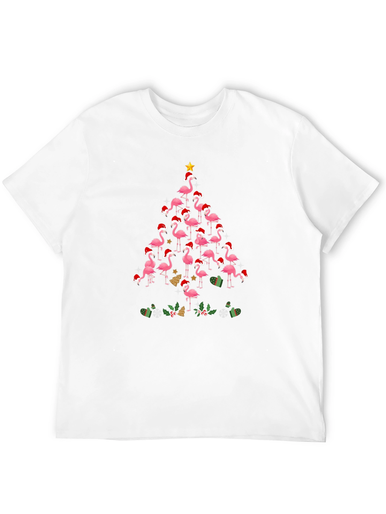 Flamingo Christmas Tree Graphic Tee