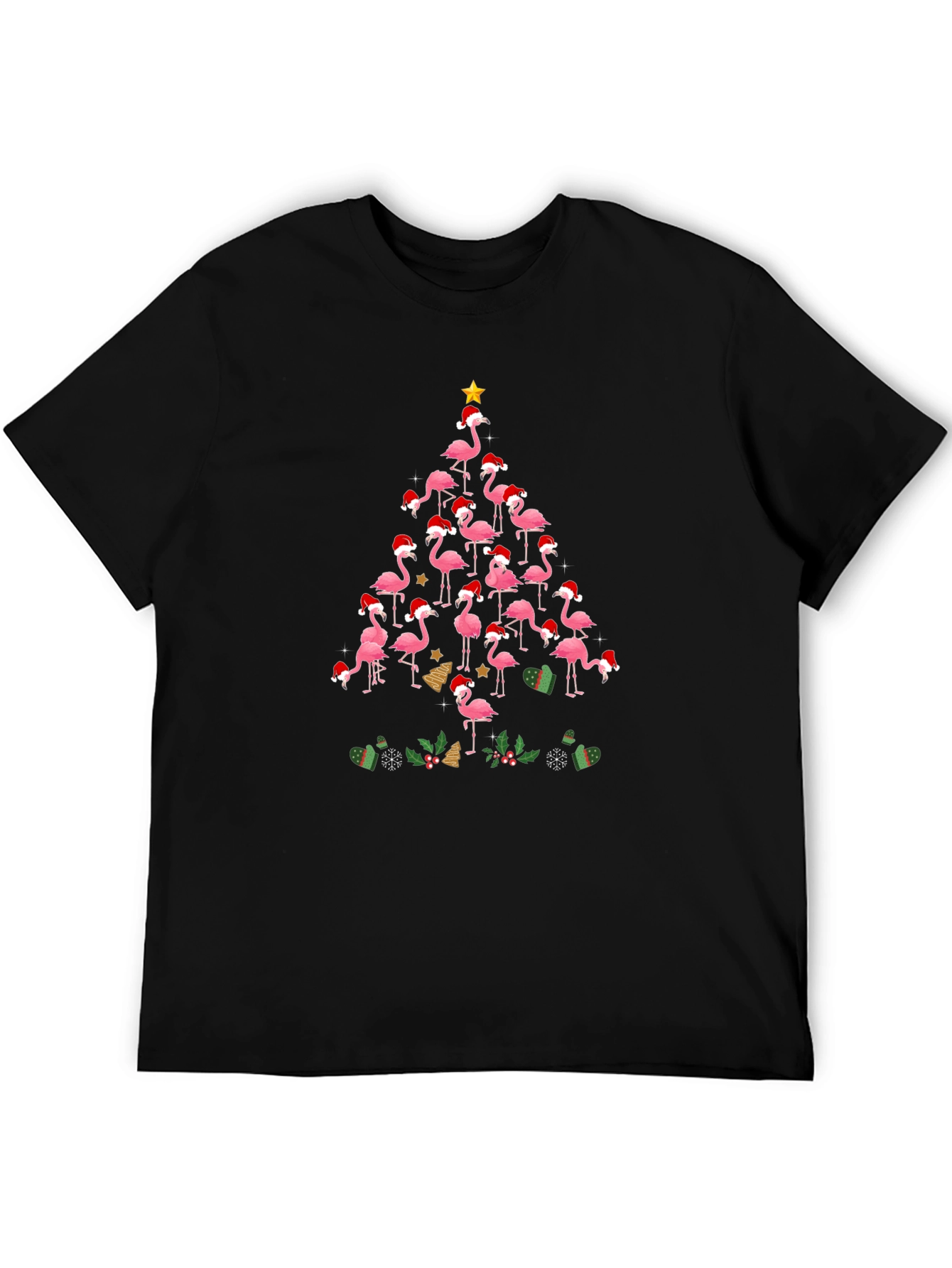 Flamingo Christmas Tree Graphic Tee