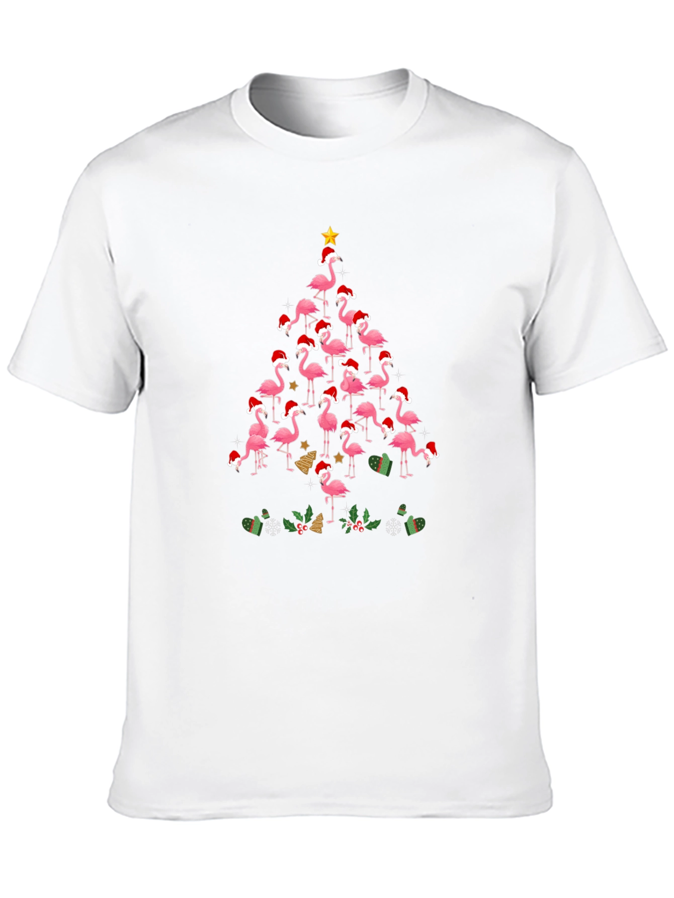 Flamingo Christmas Tree Graphic Tee