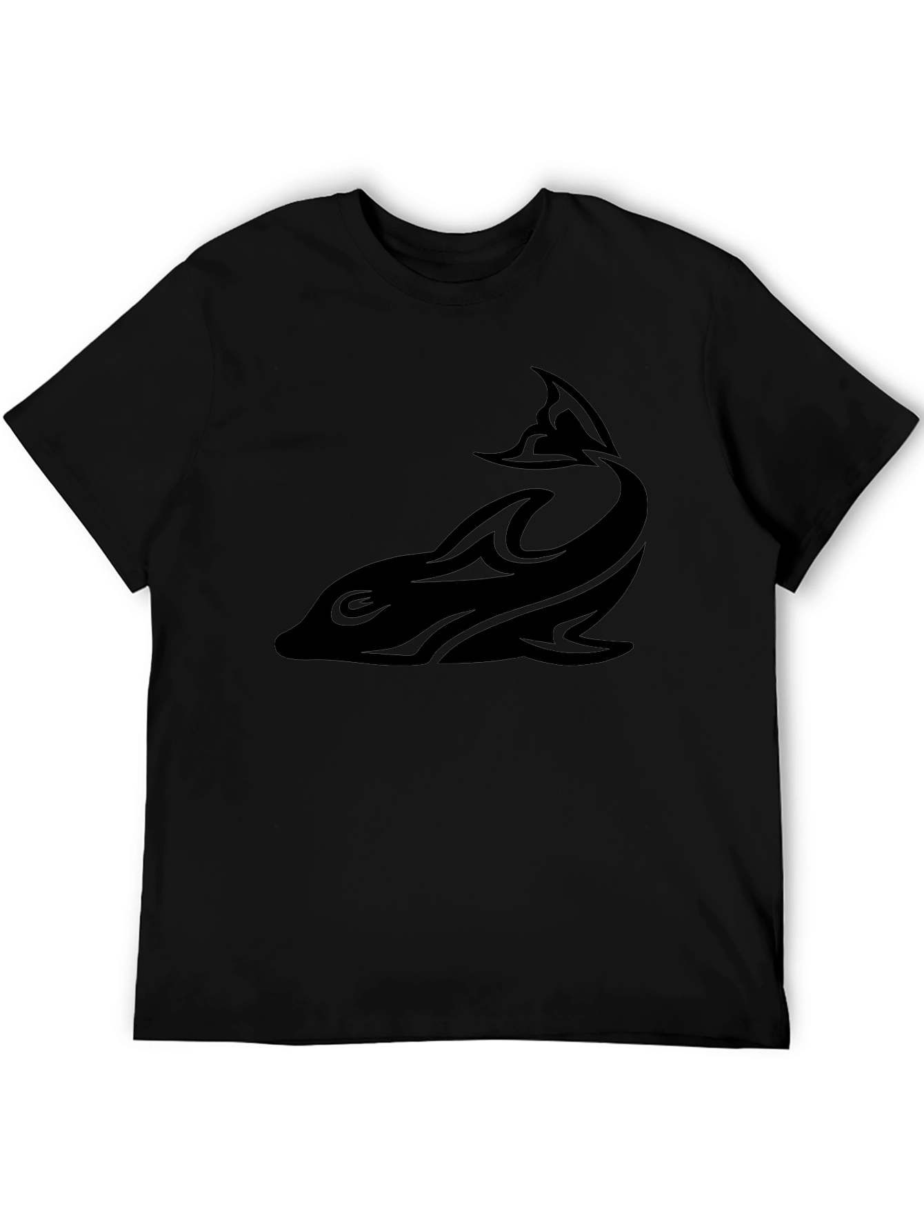 Black Dolphin Graphic Tee - Casual Comfort