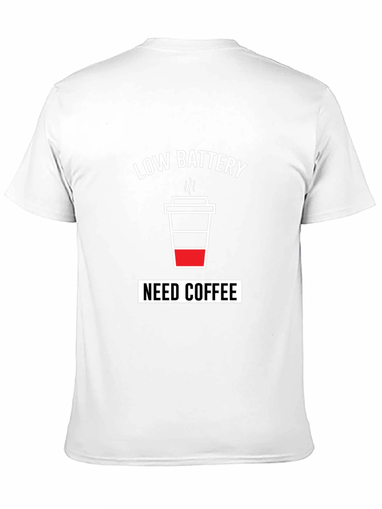 Low Battery Need Coffee Mens Black T-Shirt