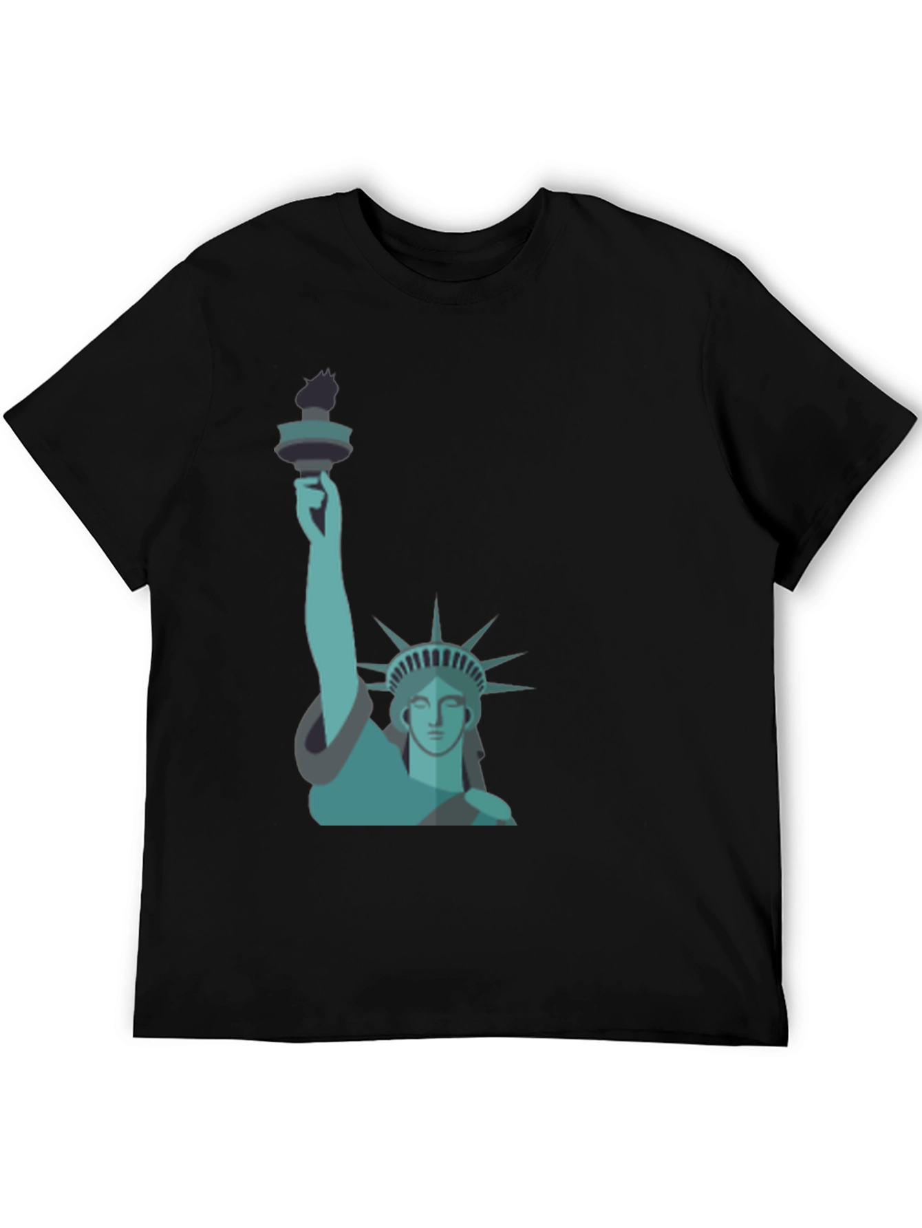 Statue of Liberty Graphic Tee - Black Cotton Blend