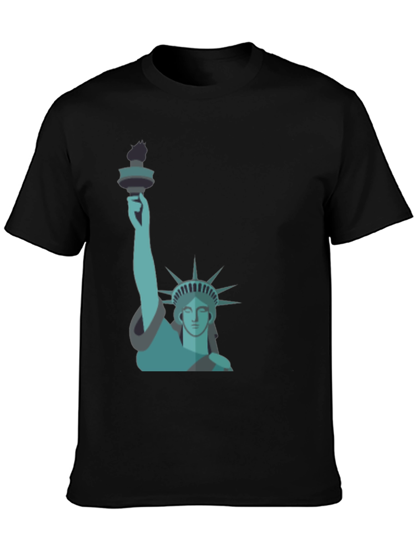 Statue of Liberty Graphic Tee - Black Cotton Blend