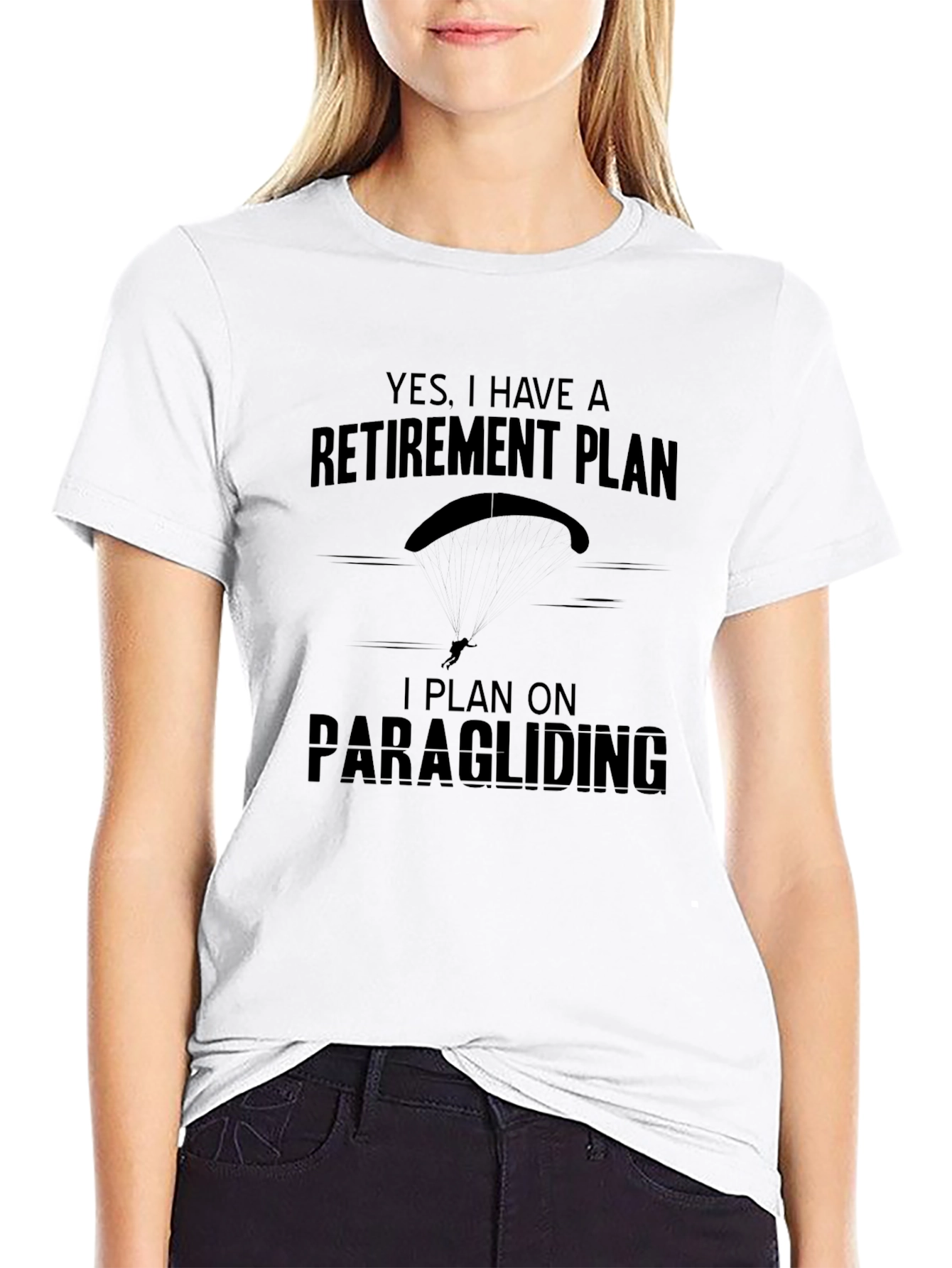 Retirement Plan Paragliding T-Shirt - Black Graphic Tee