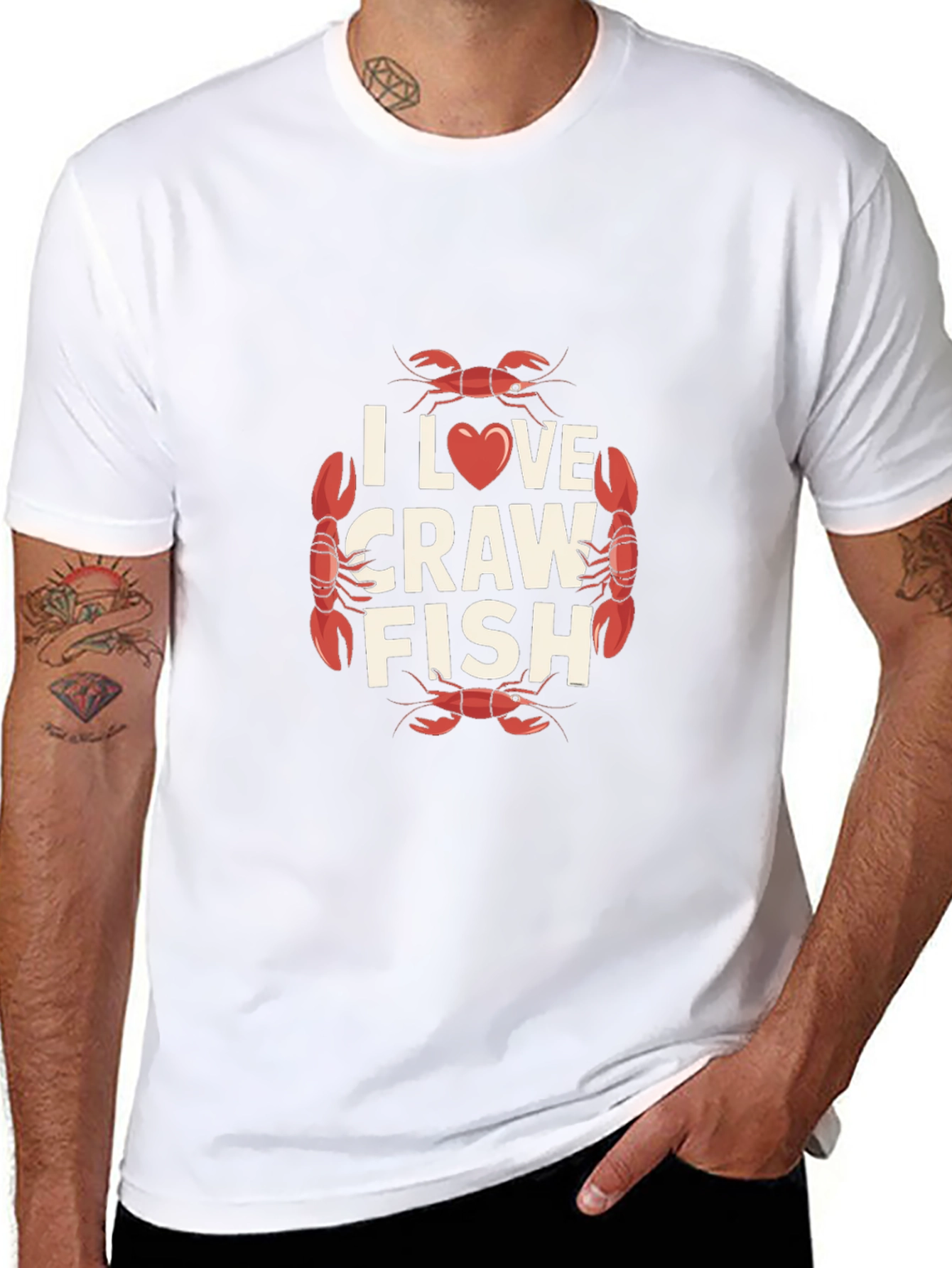 I Love Crawfish Graphic Tee