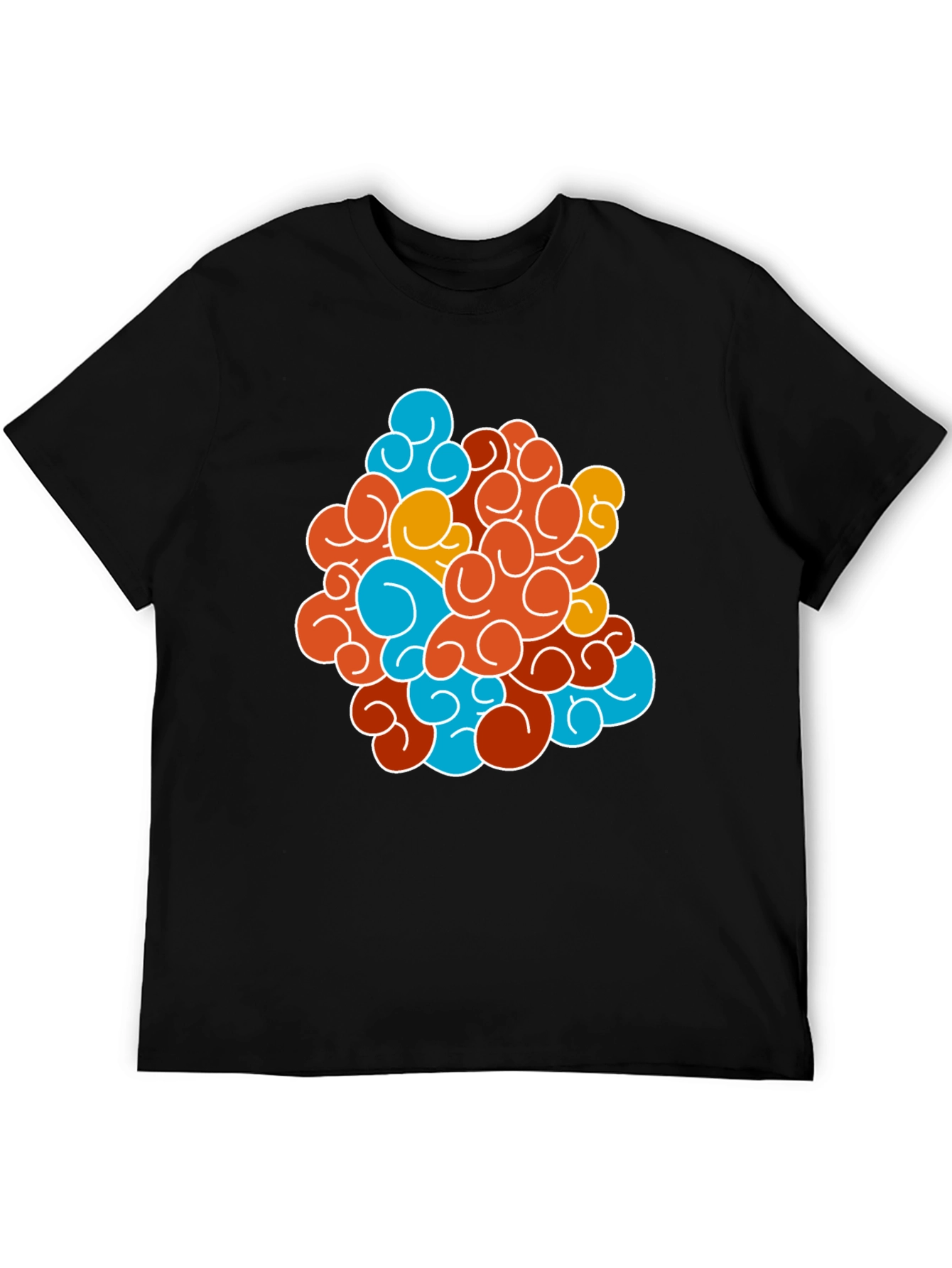Funky Swirl Design Black T-Shirt