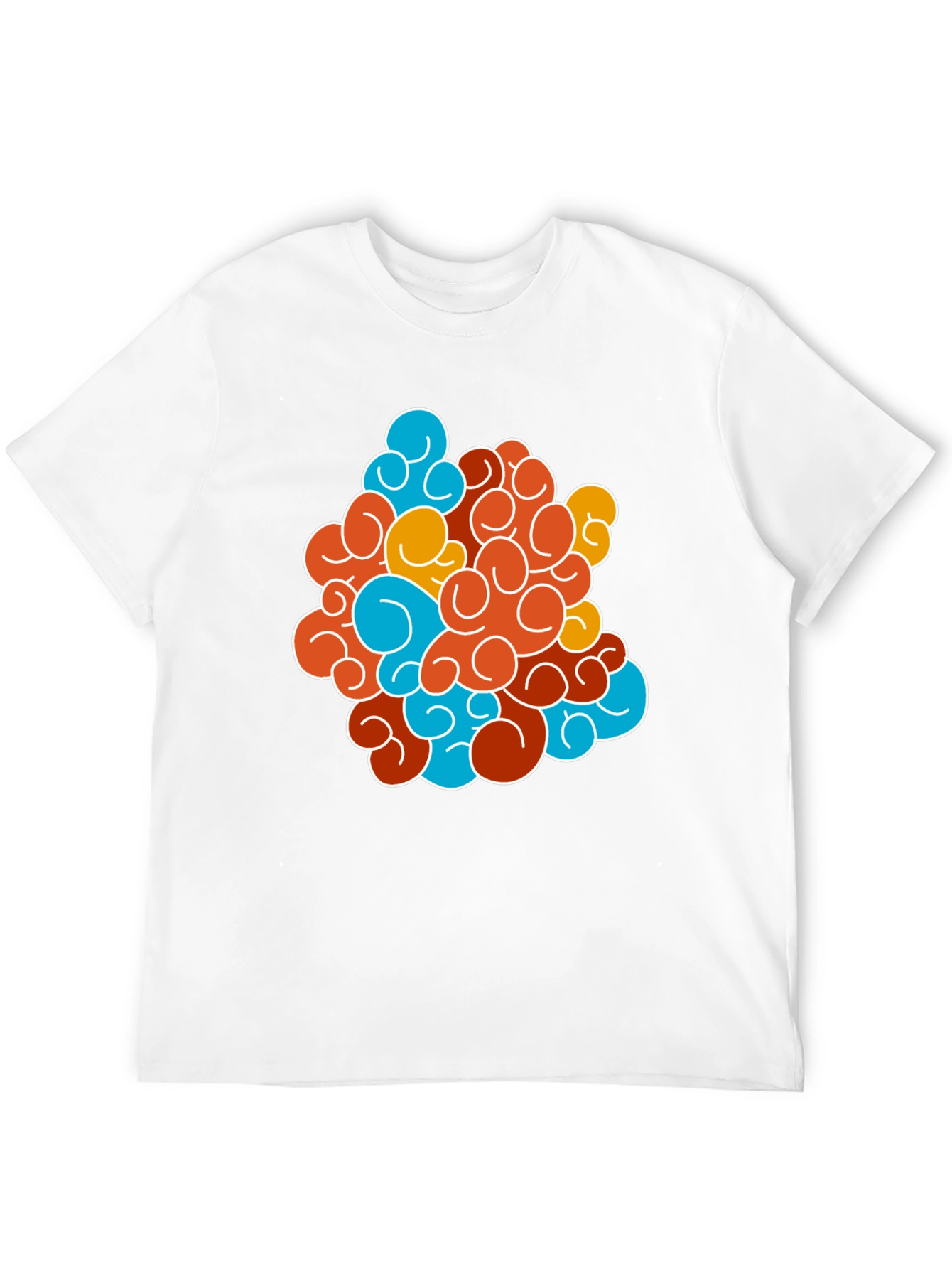 Funky Swirl Design Black T-Shirt