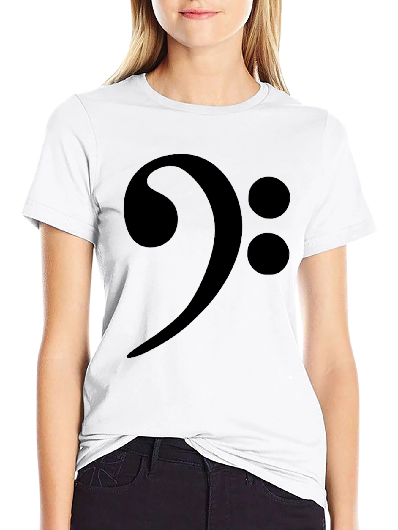 Bass Clef Music T-Shirt - Black Musical Symbol