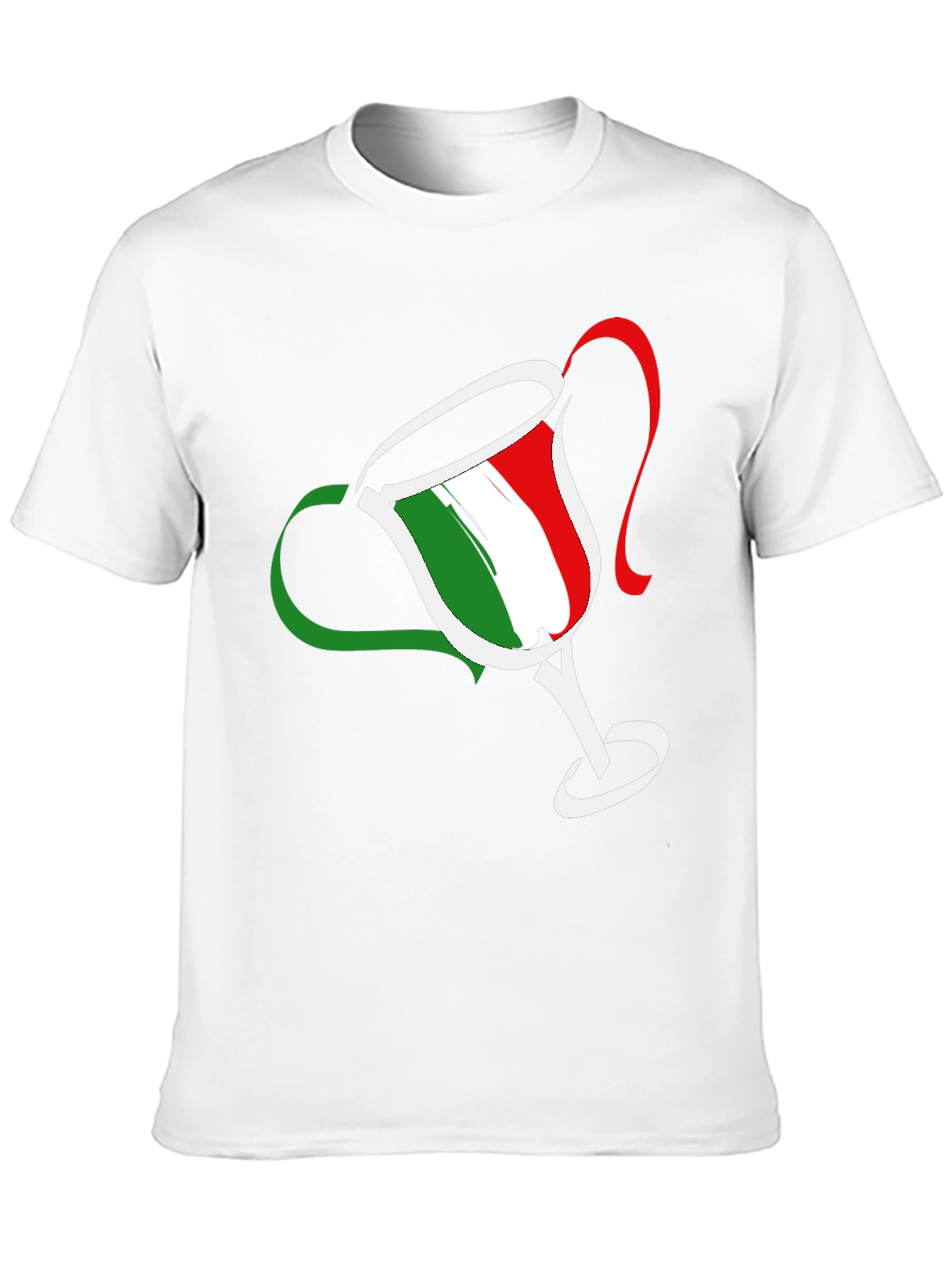 Italian Flag Trophy Graphic T-Shirt - Casual Tee