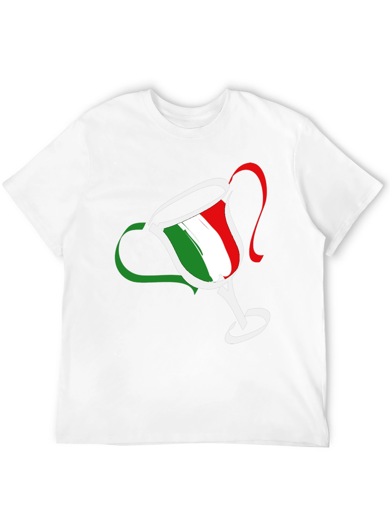 Italian Flag Trophy Graphic T-Shirt - Casual Tee
