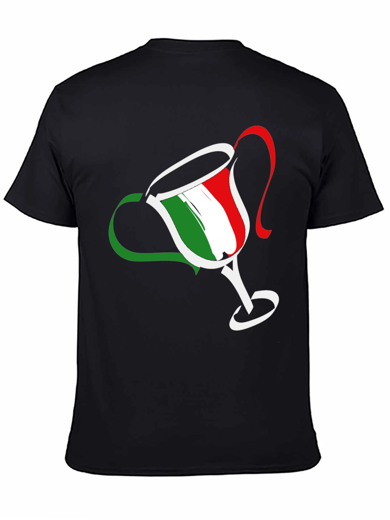 Italian Flag Trophy Graphic T-Shirt - Casual Tee