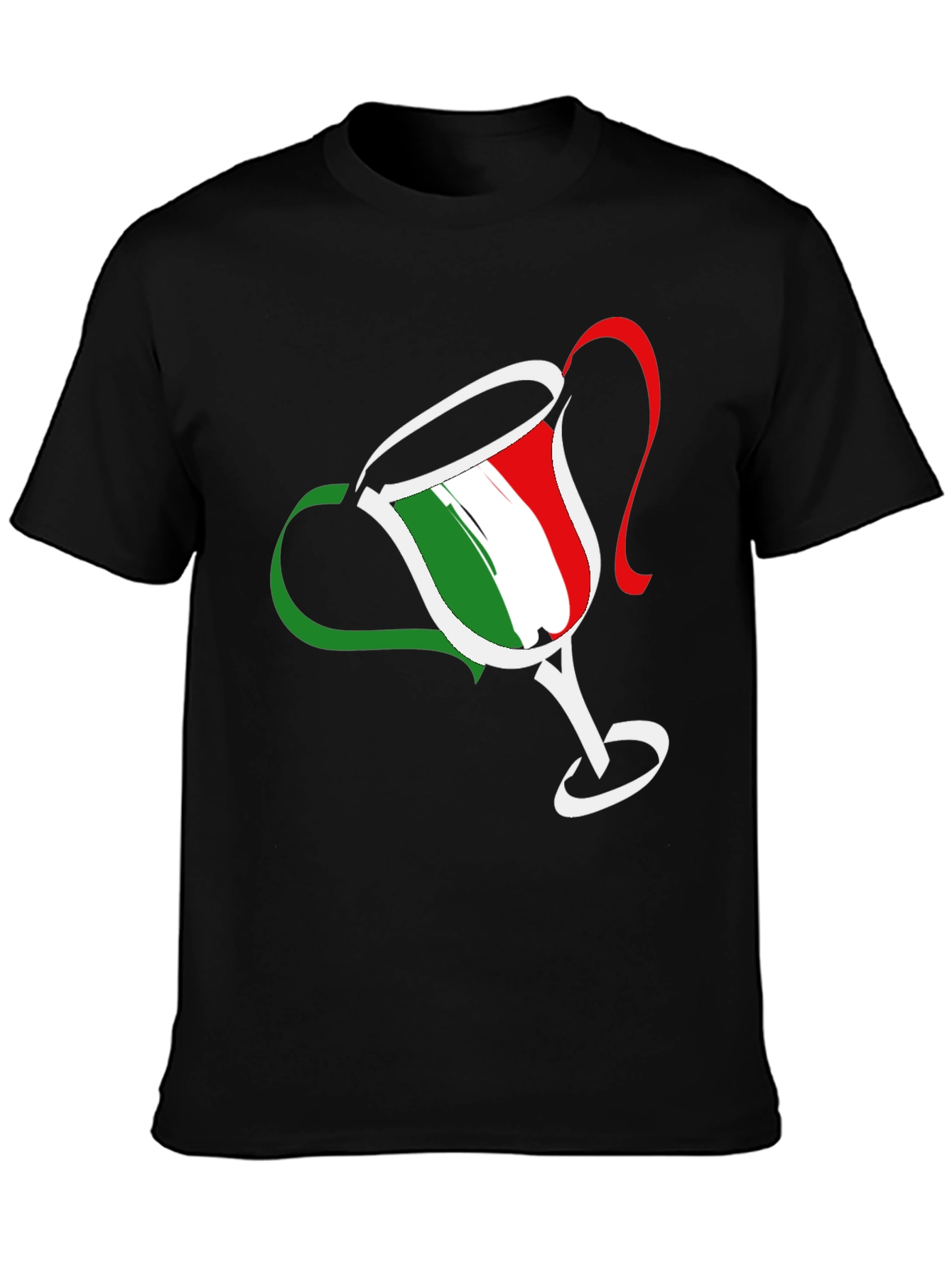 Italian Flag Trophy Graphic T-Shirt - Casual Tee