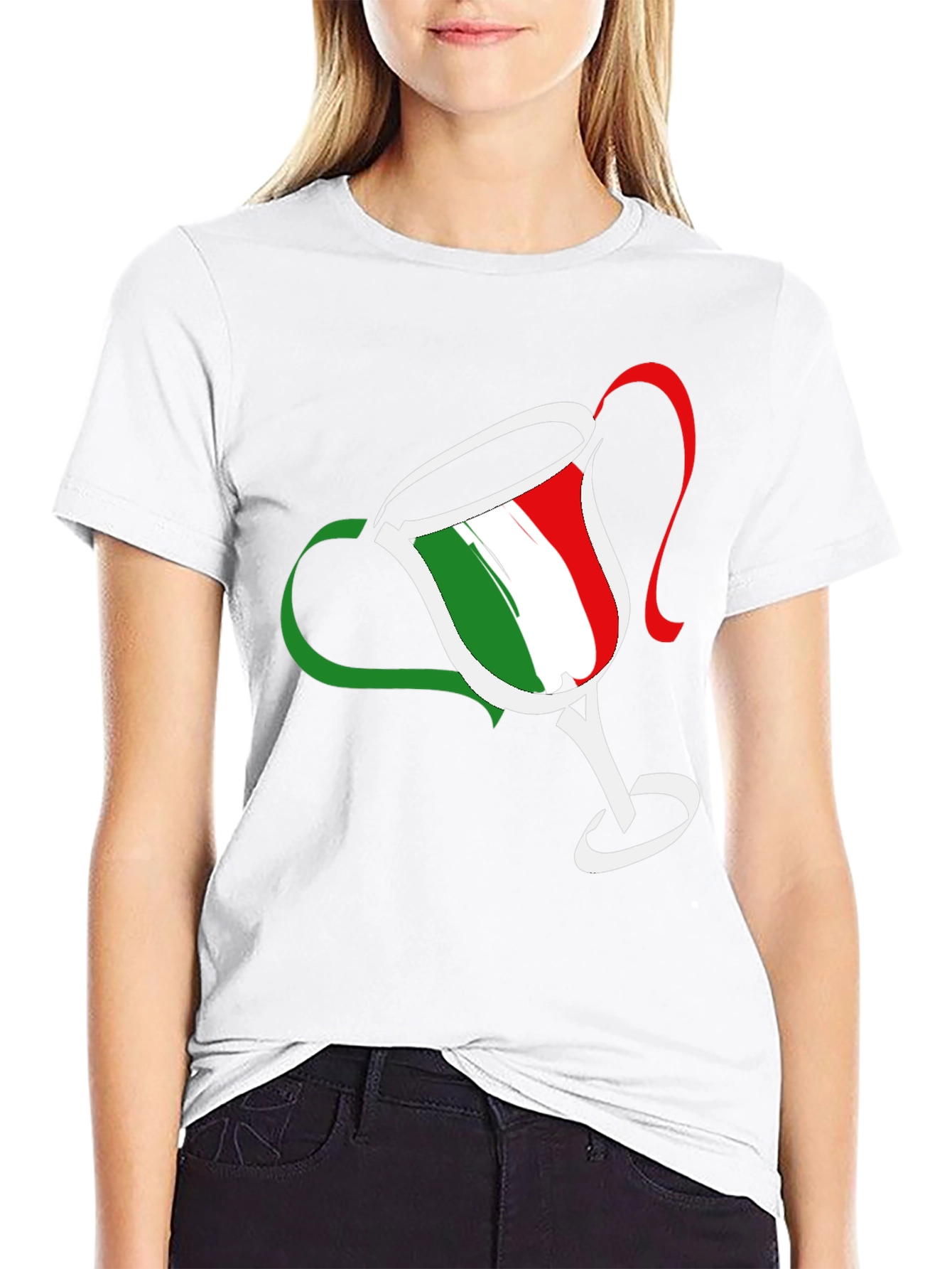Italian Flag Trophy Graphic T-Shirt - Casual Tee