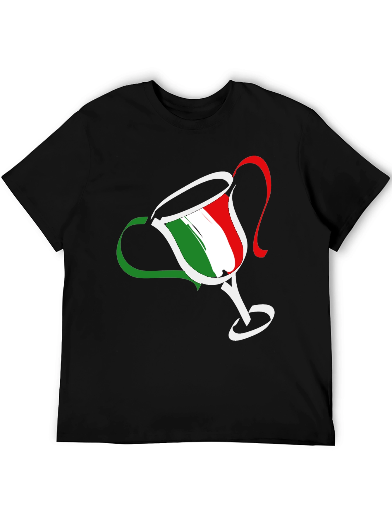 Italian Flag Trophy Graphic T-Shirt - Casual Tee