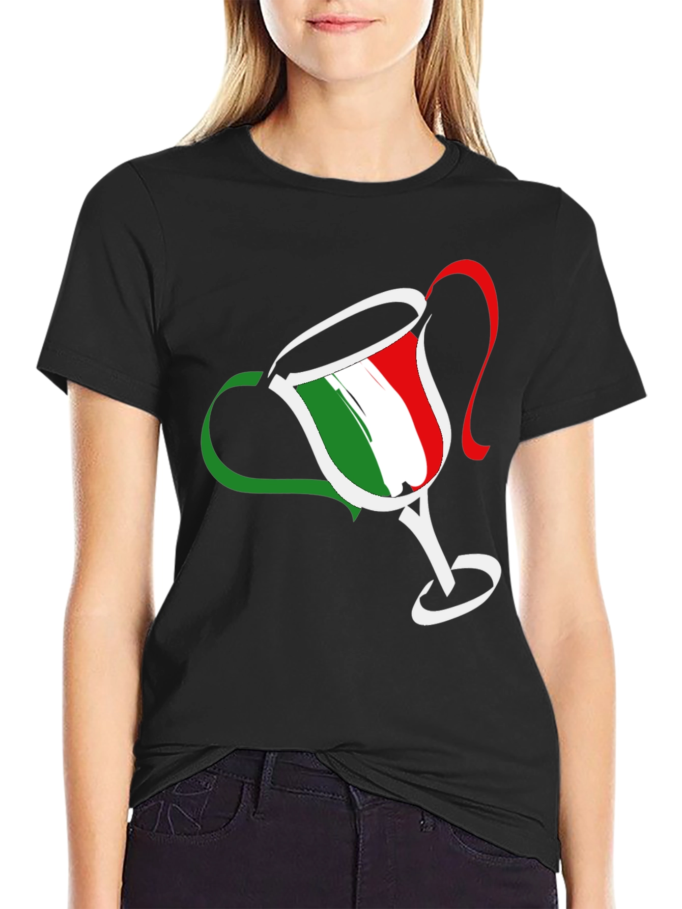 Italian Flag Trophy Graphic T-Shirt - Casual Tee