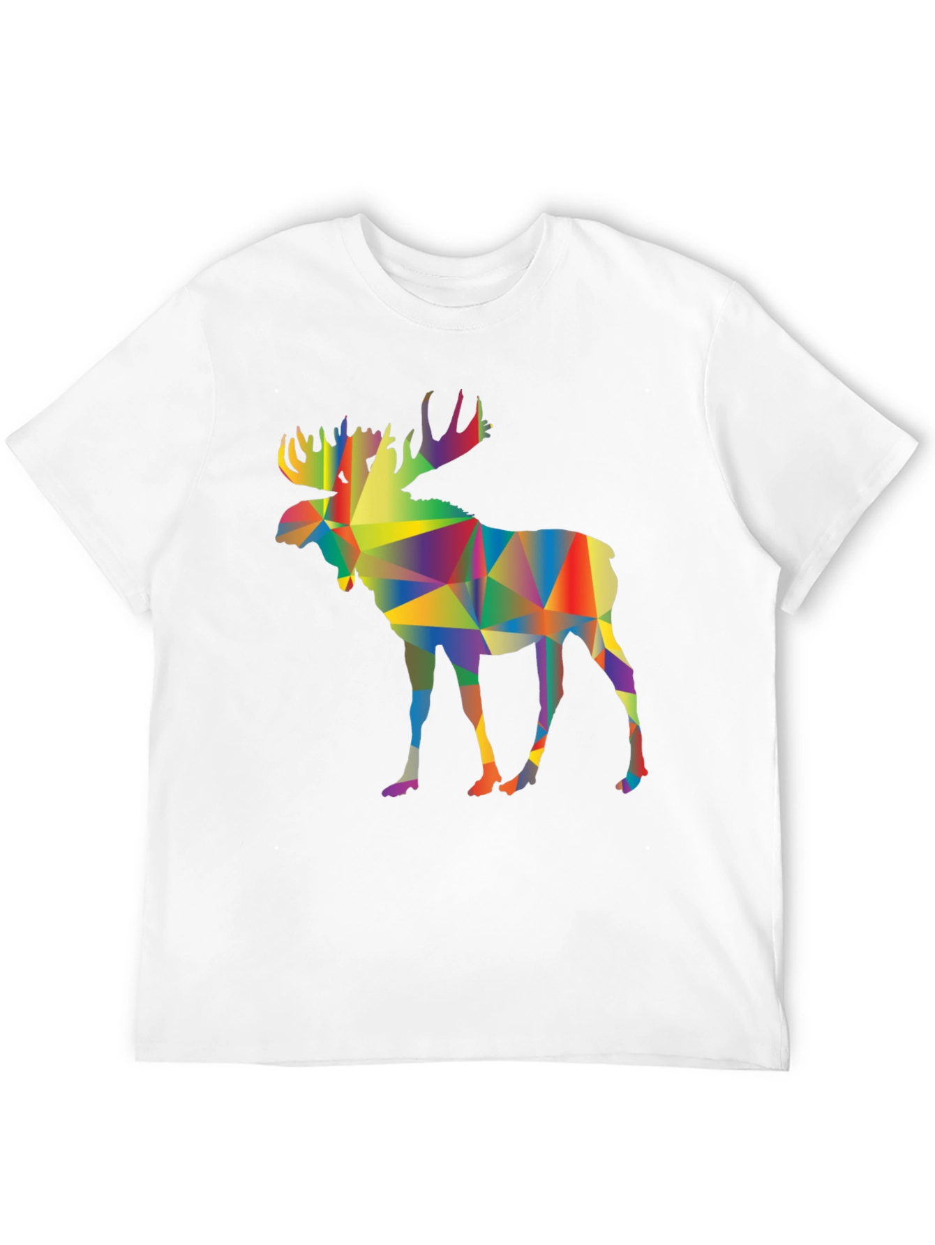 Geometric Moose Graphic Tee - Black