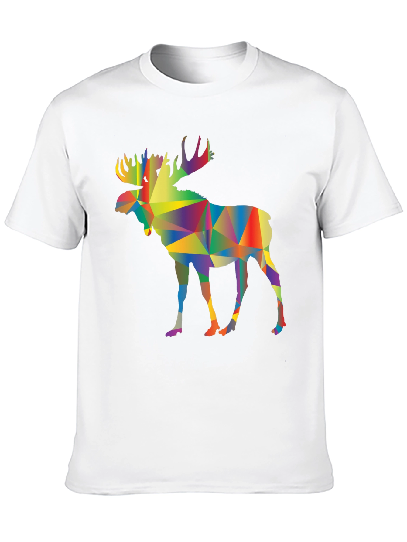 Geometric Moose Graphic Tee - Black