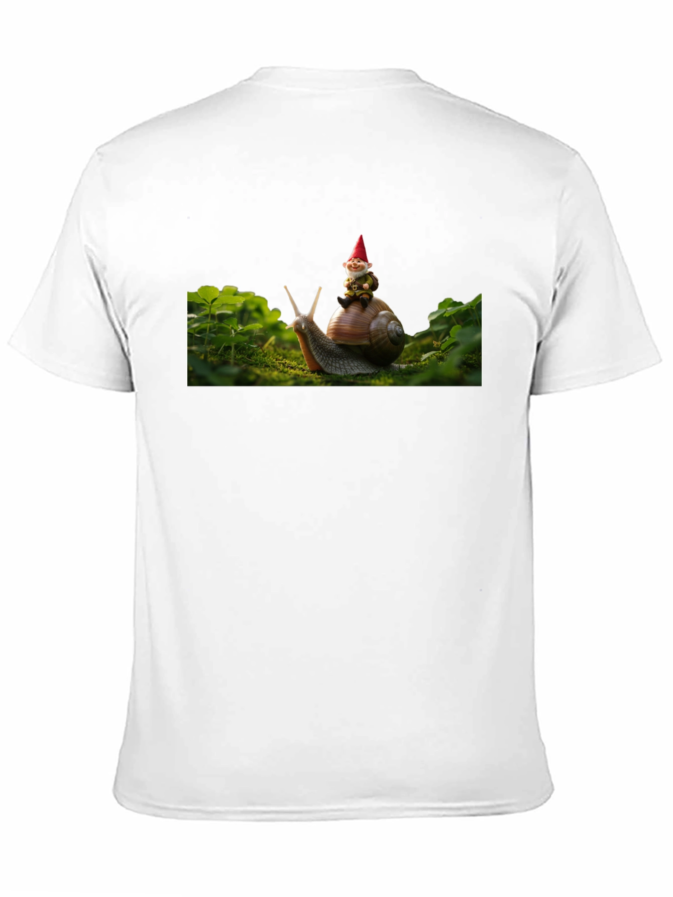 Gnome Riding Snail Black T-Shirt