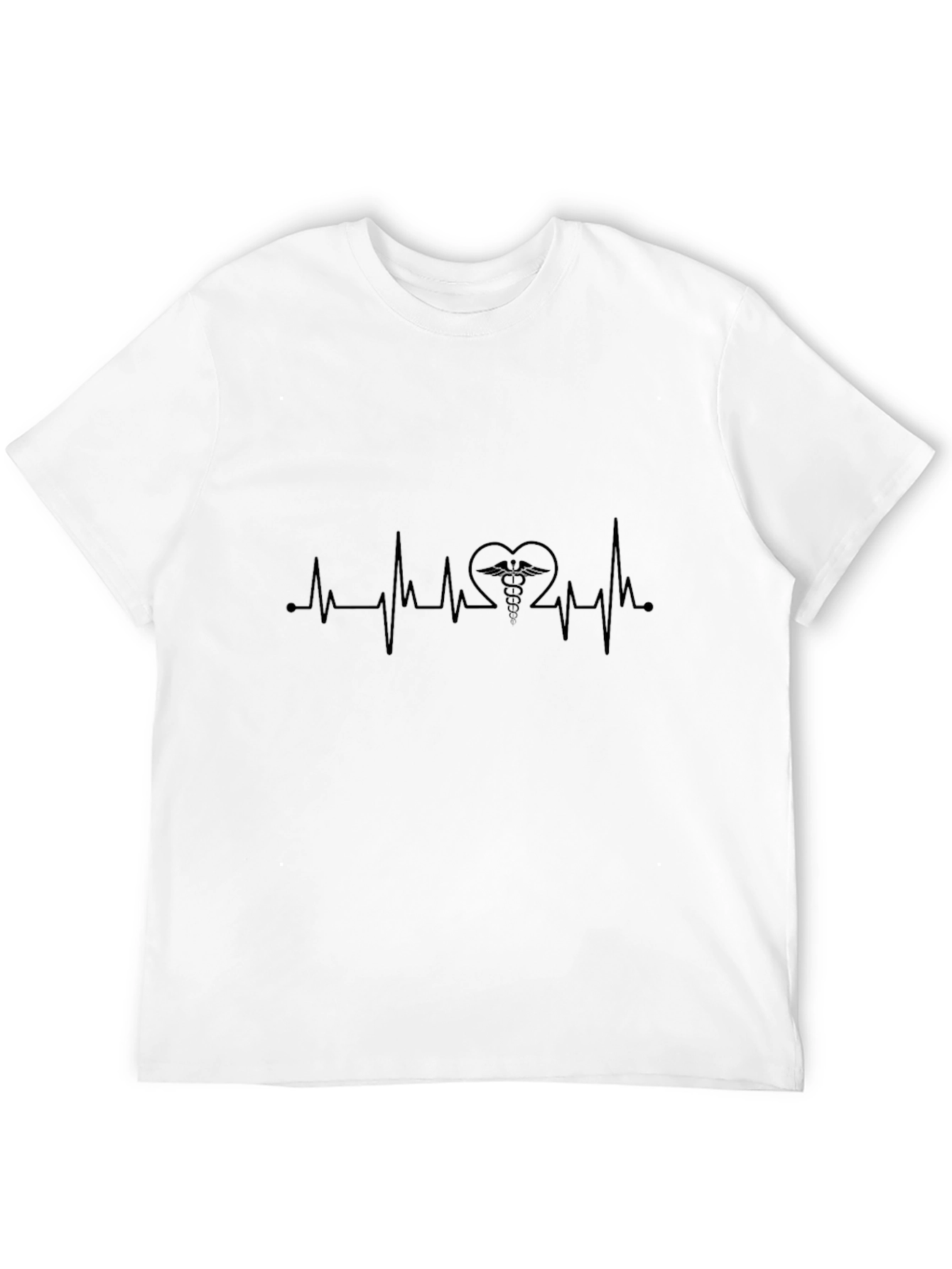 Heartbeat Caduceus Graphic Tee - Stylish & Comfortable