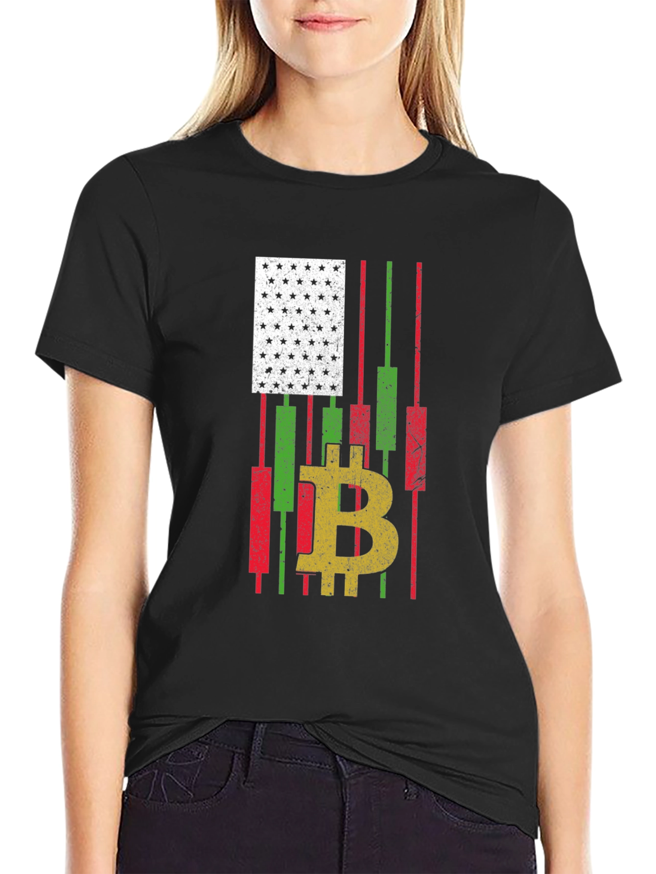 Bitcoin American Flag T-Shirt Crypto Trader Tee