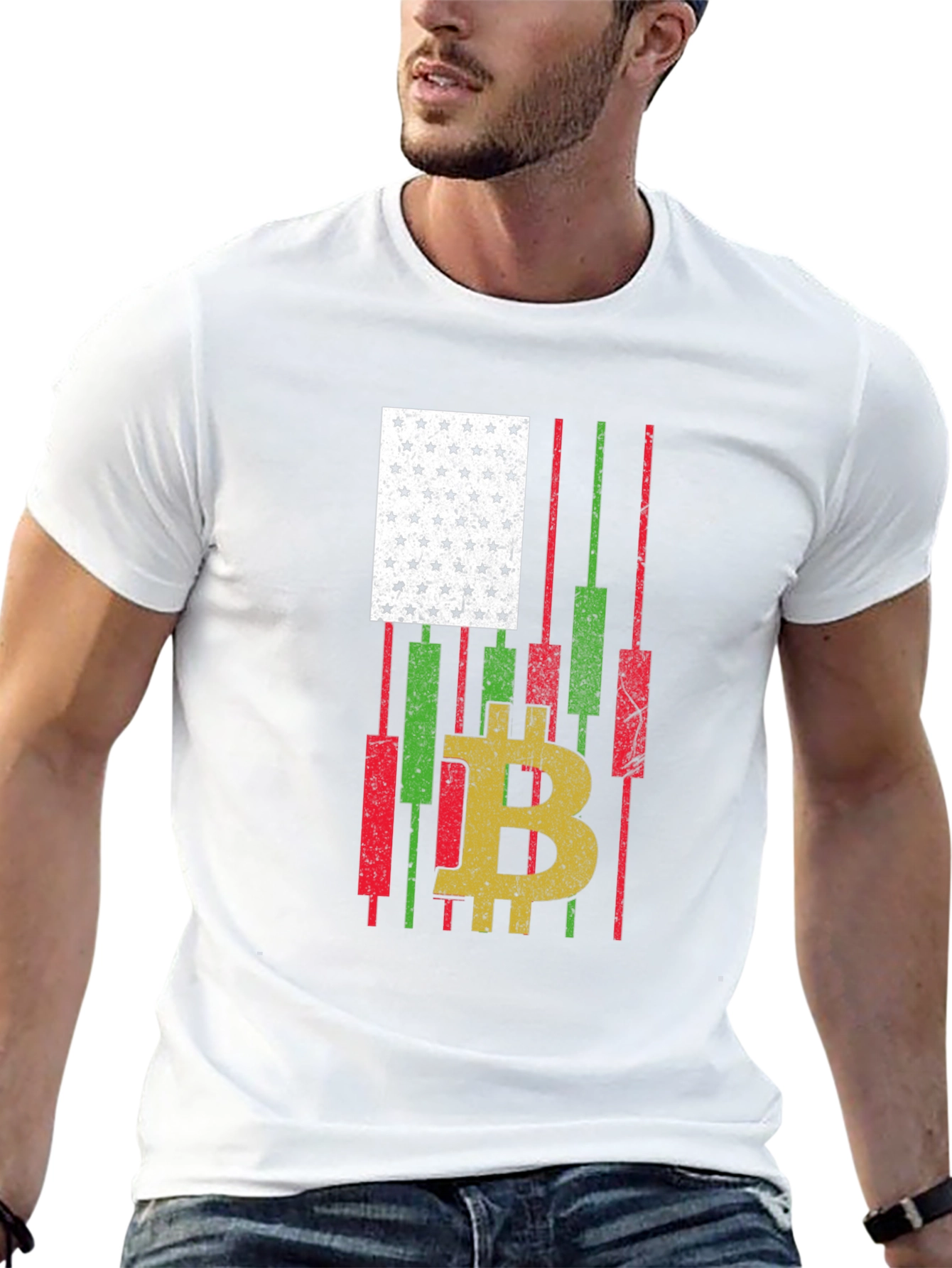 Bitcoin American Flag T-Shirt Crypto Trader Tee