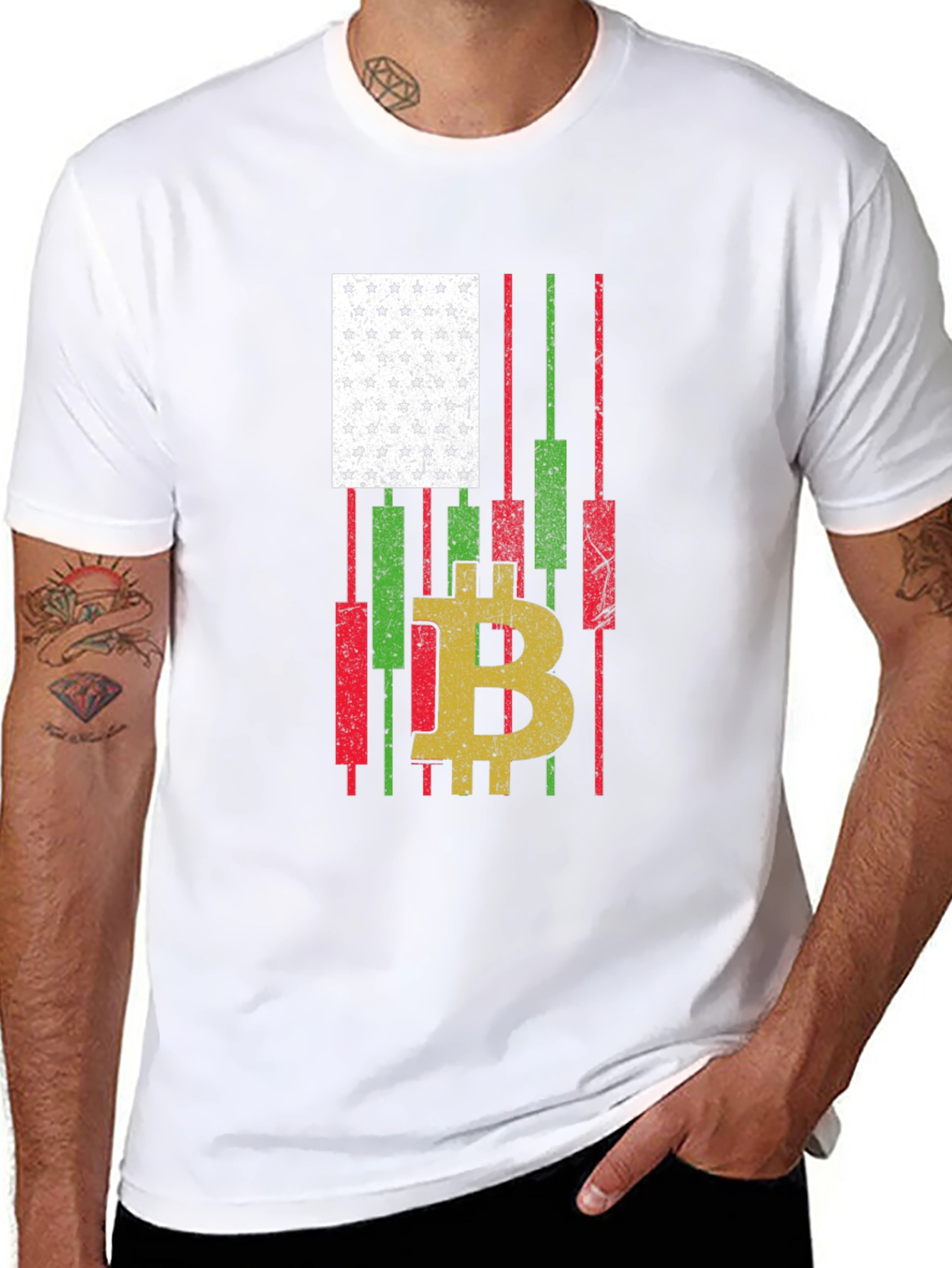 Bitcoin American Flag T-Shirt Crypto Trader Tee