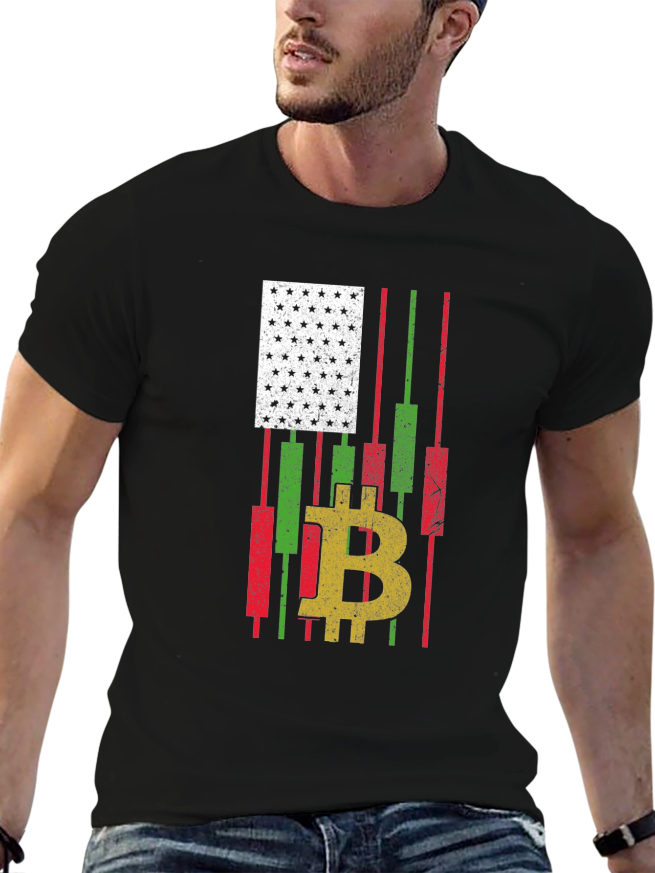 Bitcoin American Flag T-Shirt Crypto Trader Tee