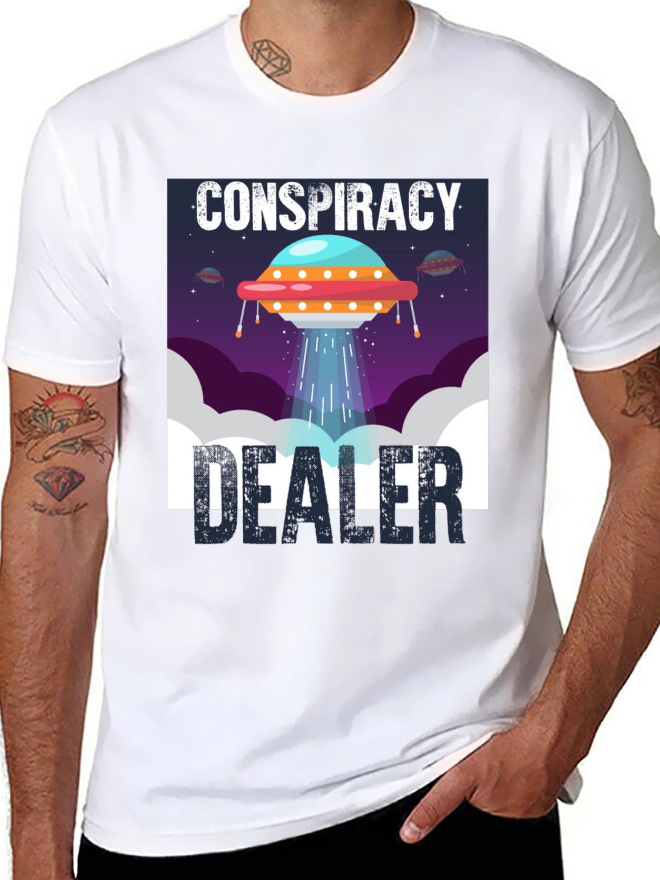 Conspiracy Dealer UFO Graphic Tee - Black Cotton T-Shirt