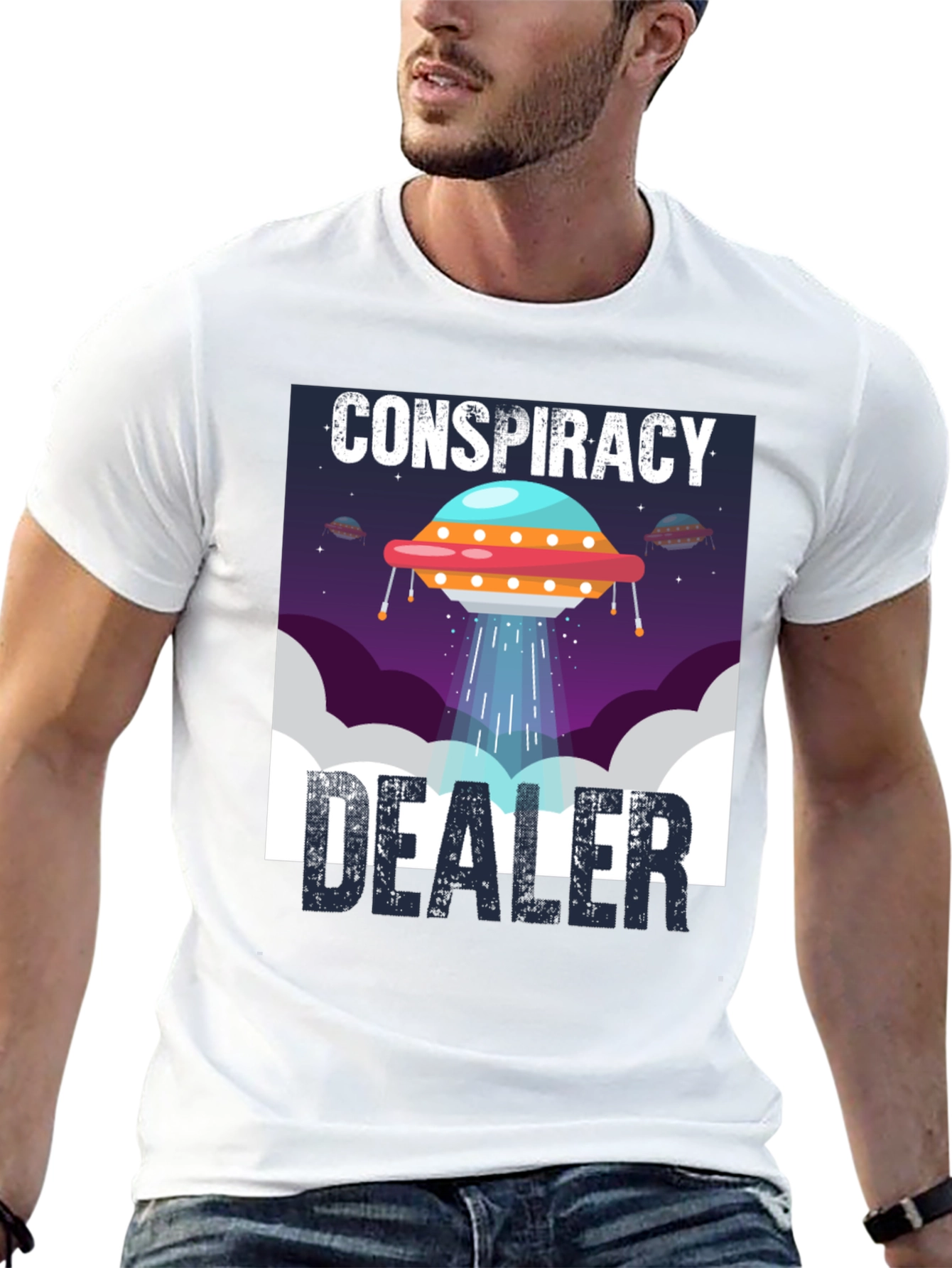 Conspiracy Dealer UFO Graphic Tee - Black Cotton T-Shirt